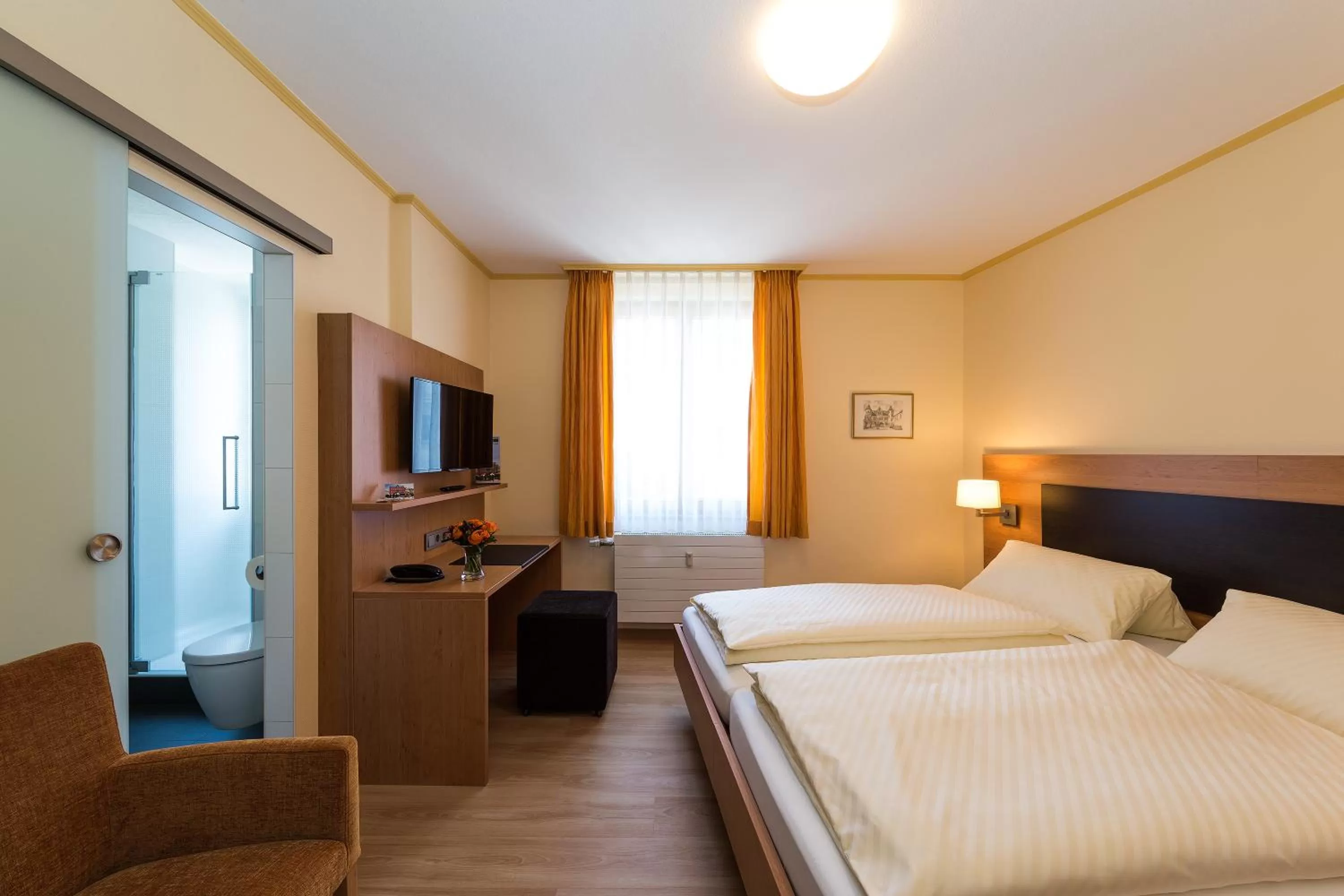 Photo of the whole room, Bed in Hotel Hirschen