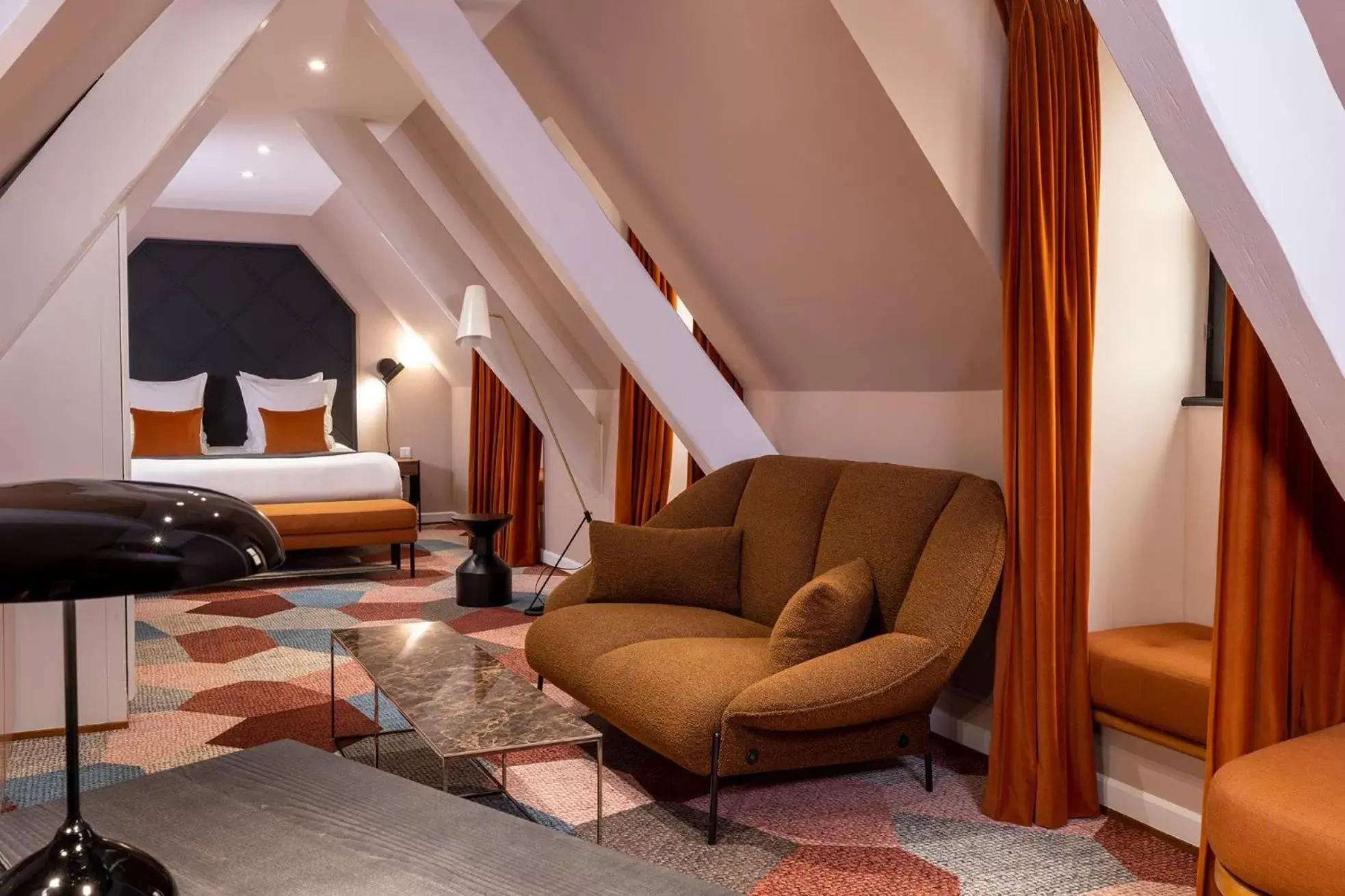 Bedroom, Seating Area in Hotel Le Colombier