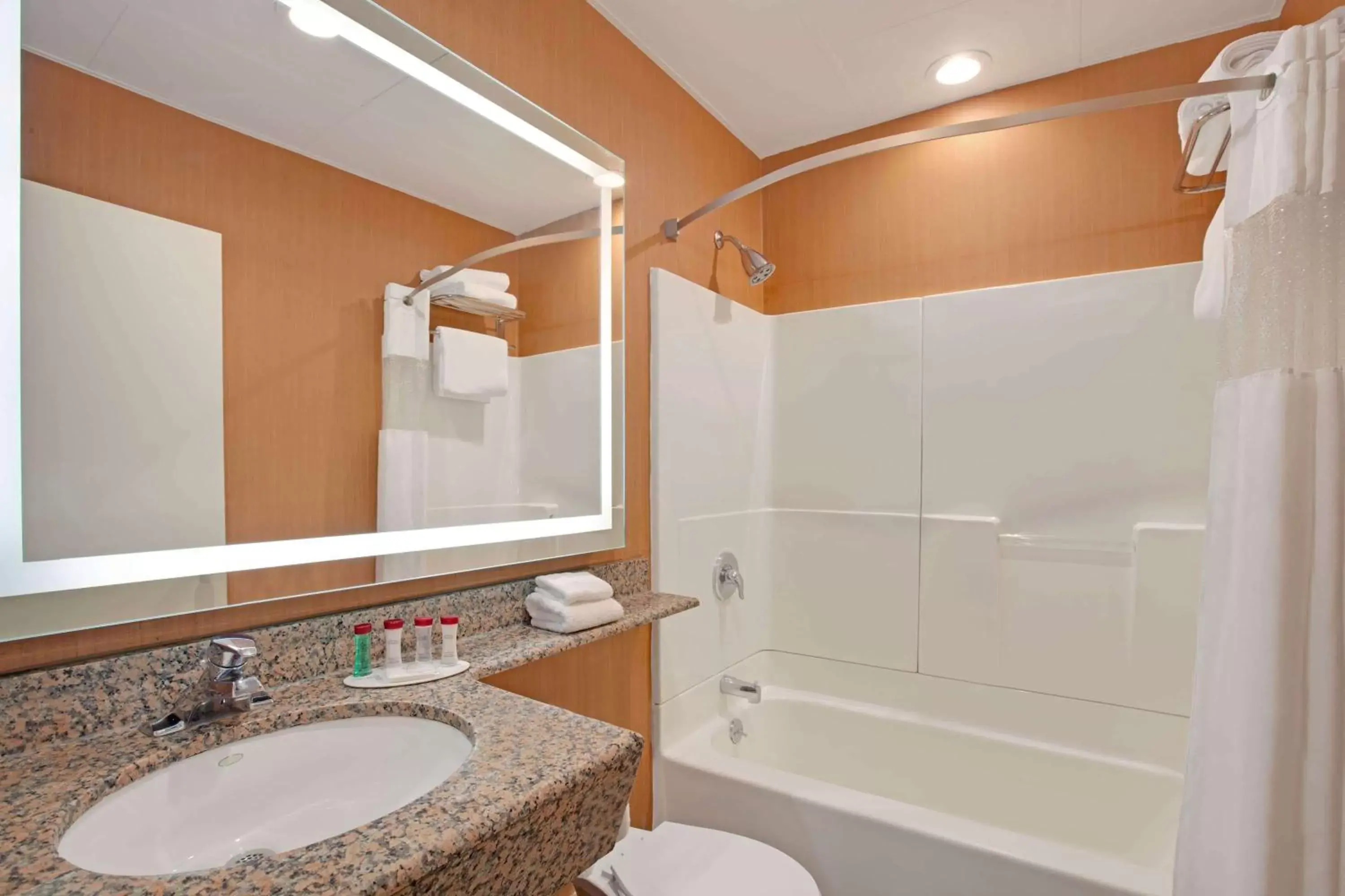 Bathroom in Ramada by Wyndham Bronx