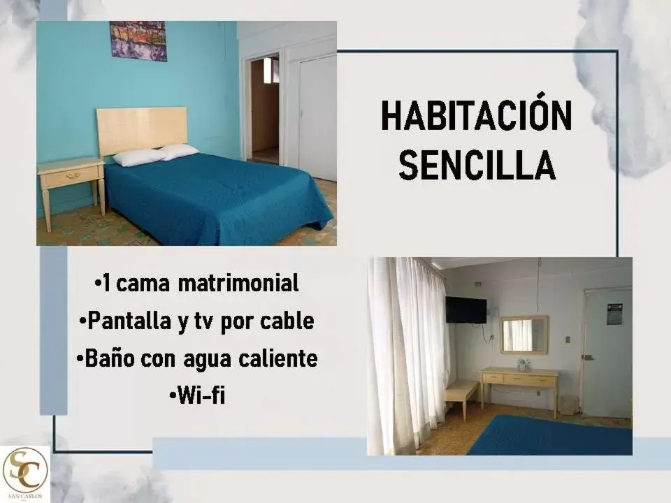 Bedroom in Hotel San Carlos