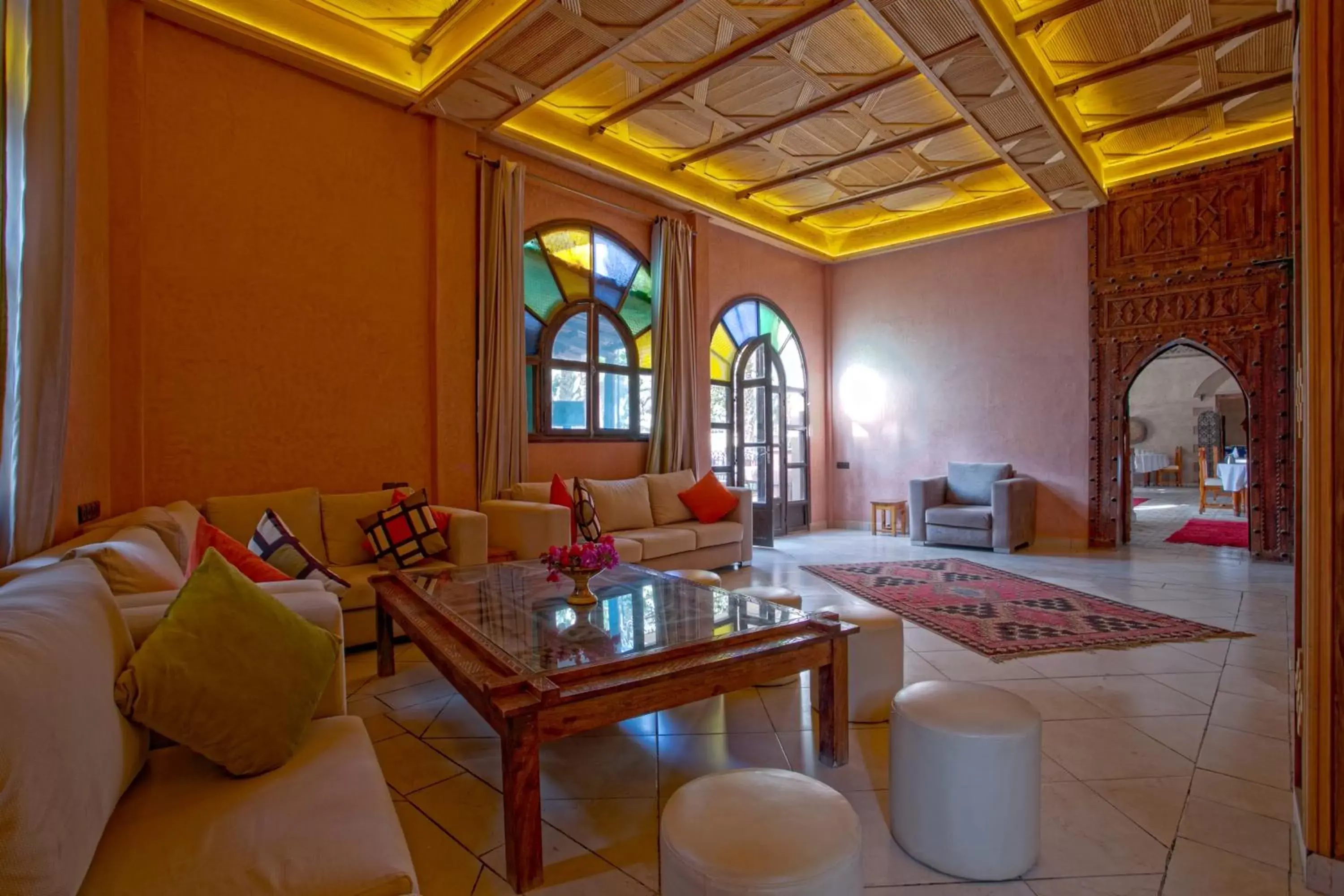 Seating area in Kasbah Sirocco