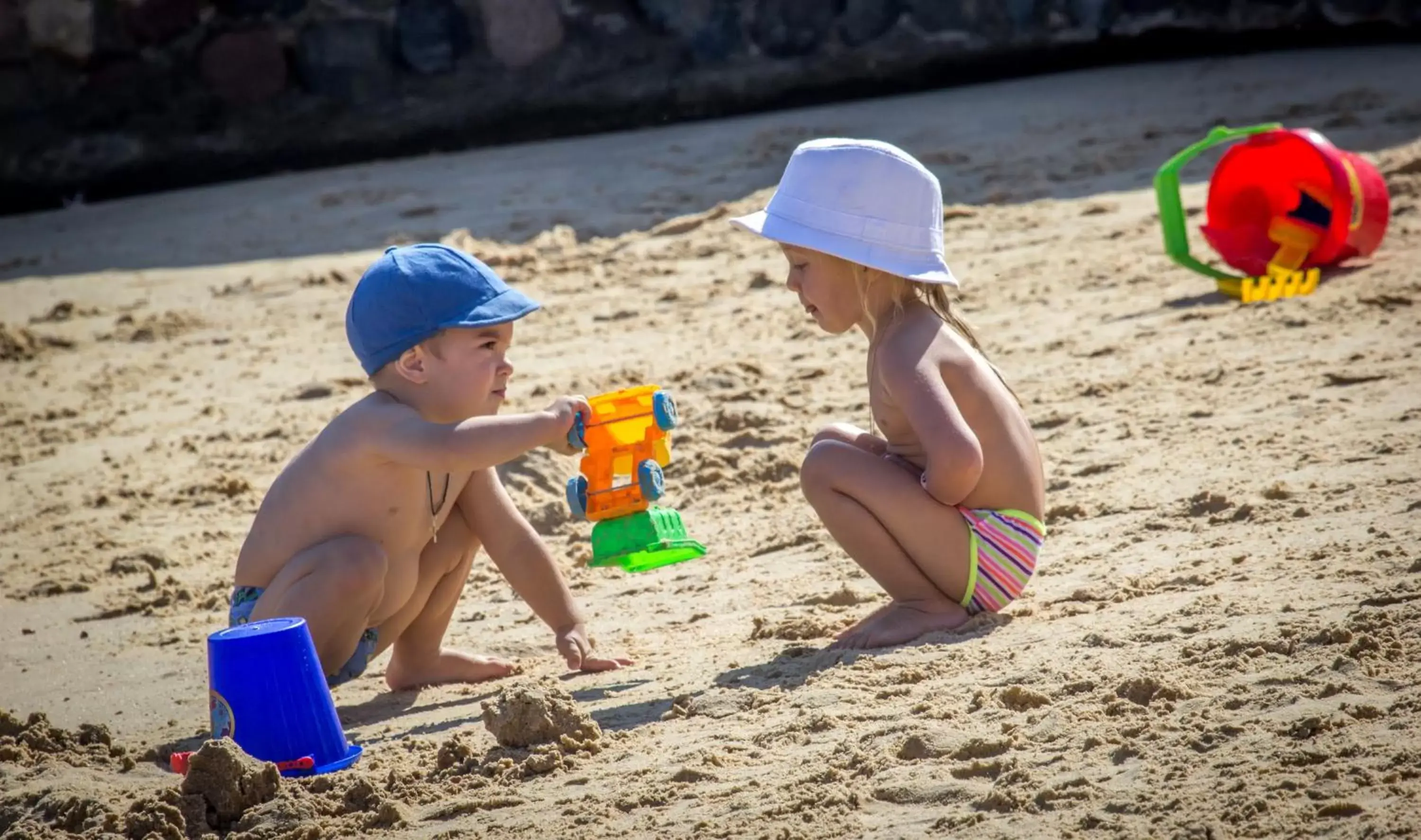 Beach, Children in Sunny Days El Palacio Resort & Spa