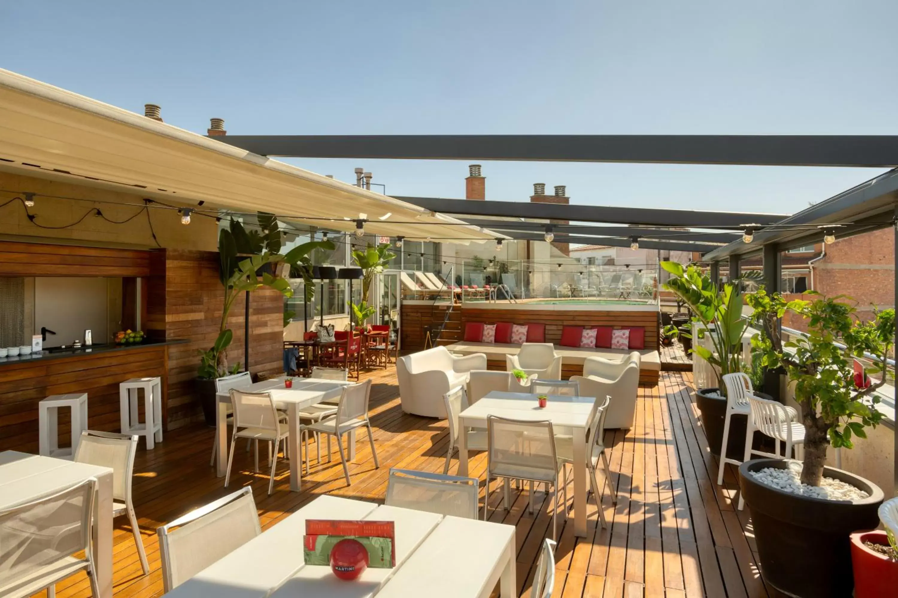 Balcony/Terrace, Restaurant/Places to Eat in Hotel America Barcelona