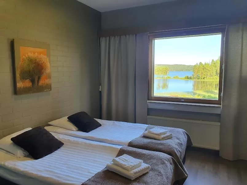 Twin Room with Lake View in Hotelli Viikinhovi