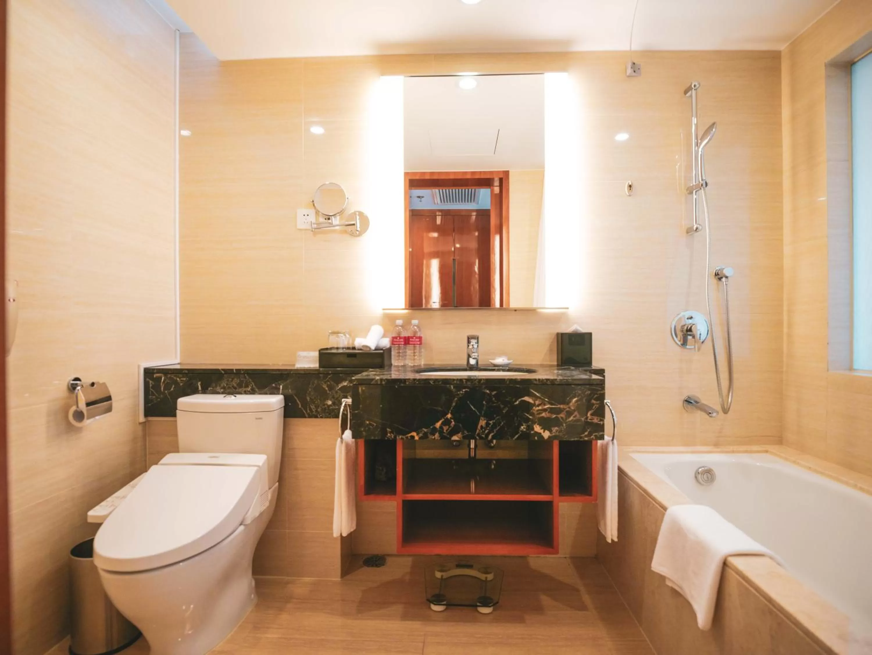 Bathroom in Ramada Plaza Shanghai Pudong Airport - 3 mins to PVG depature floor & check entrance with hotel shuttle