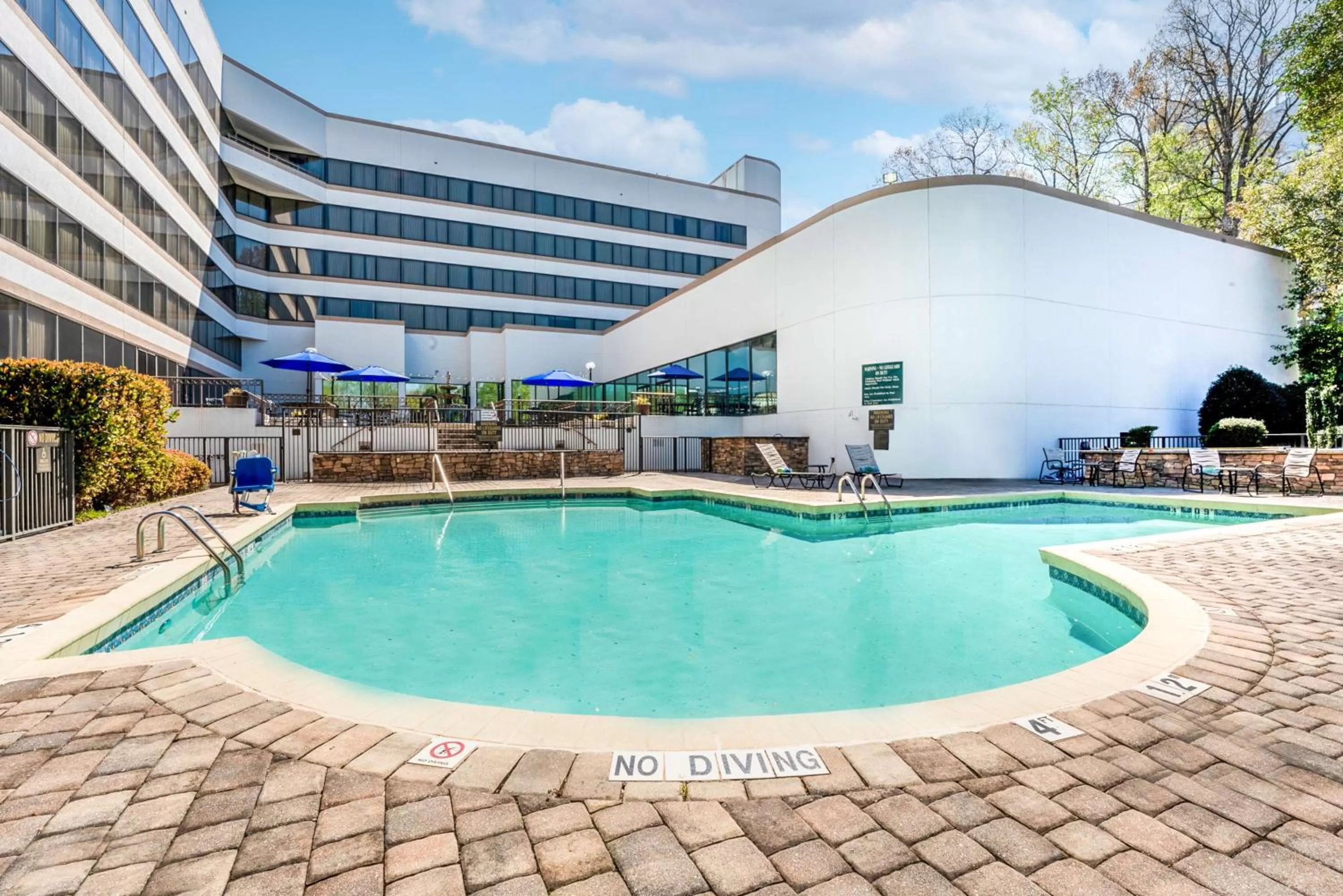Pool view in DoubleTree by Hilton South Charlotte Tyvola