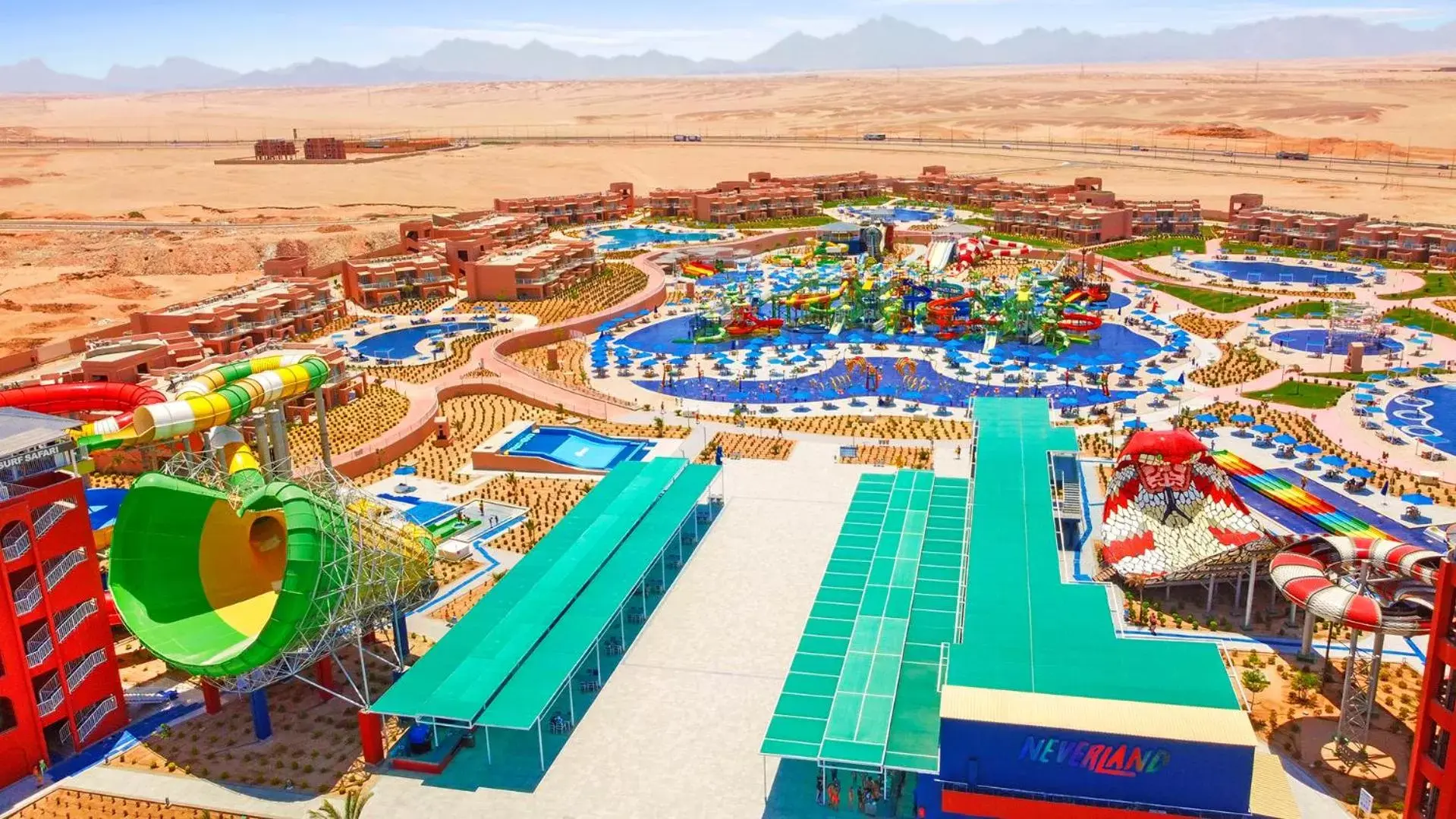 Bird's eye view, Water Park in Pickalbatros Jungle Aqua Park - Neverland Hurghada