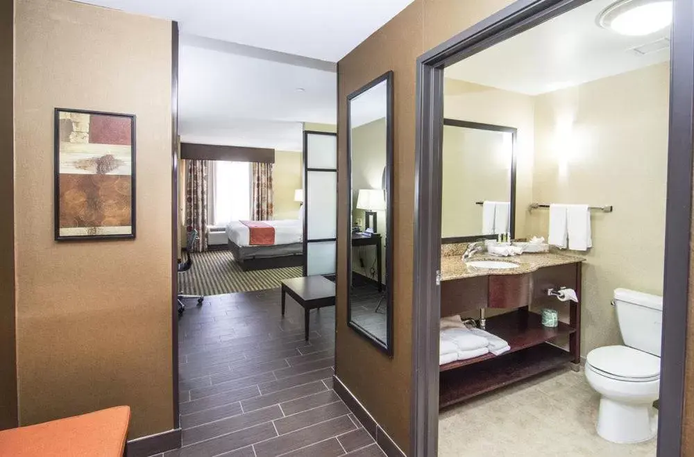 Bed, Bathroom in Holiday Inn Express & Suites Elkton - University Area, an IHG Hotel