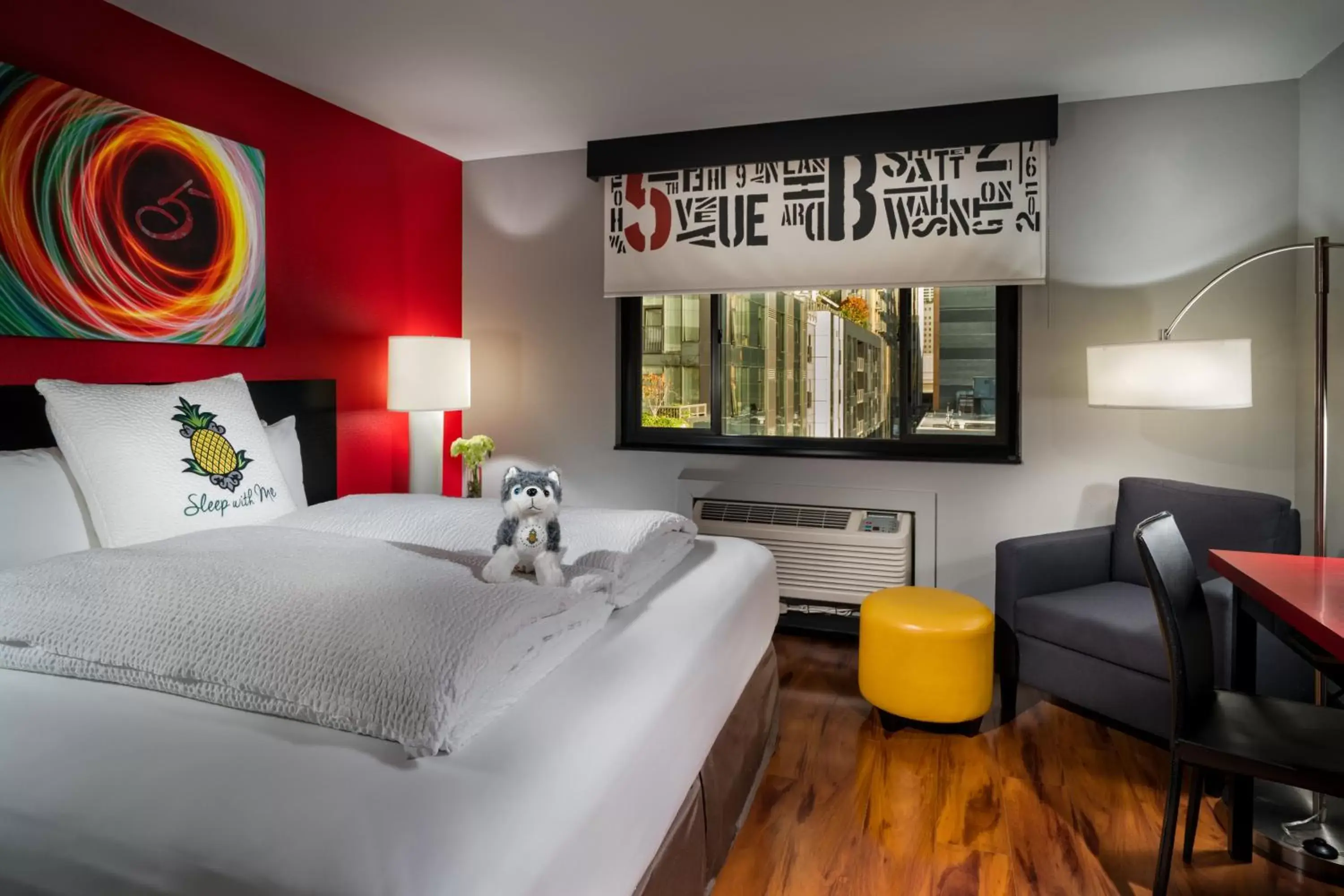 Bed in Staypineapple, Hotel FIVE, Downtown Seattle