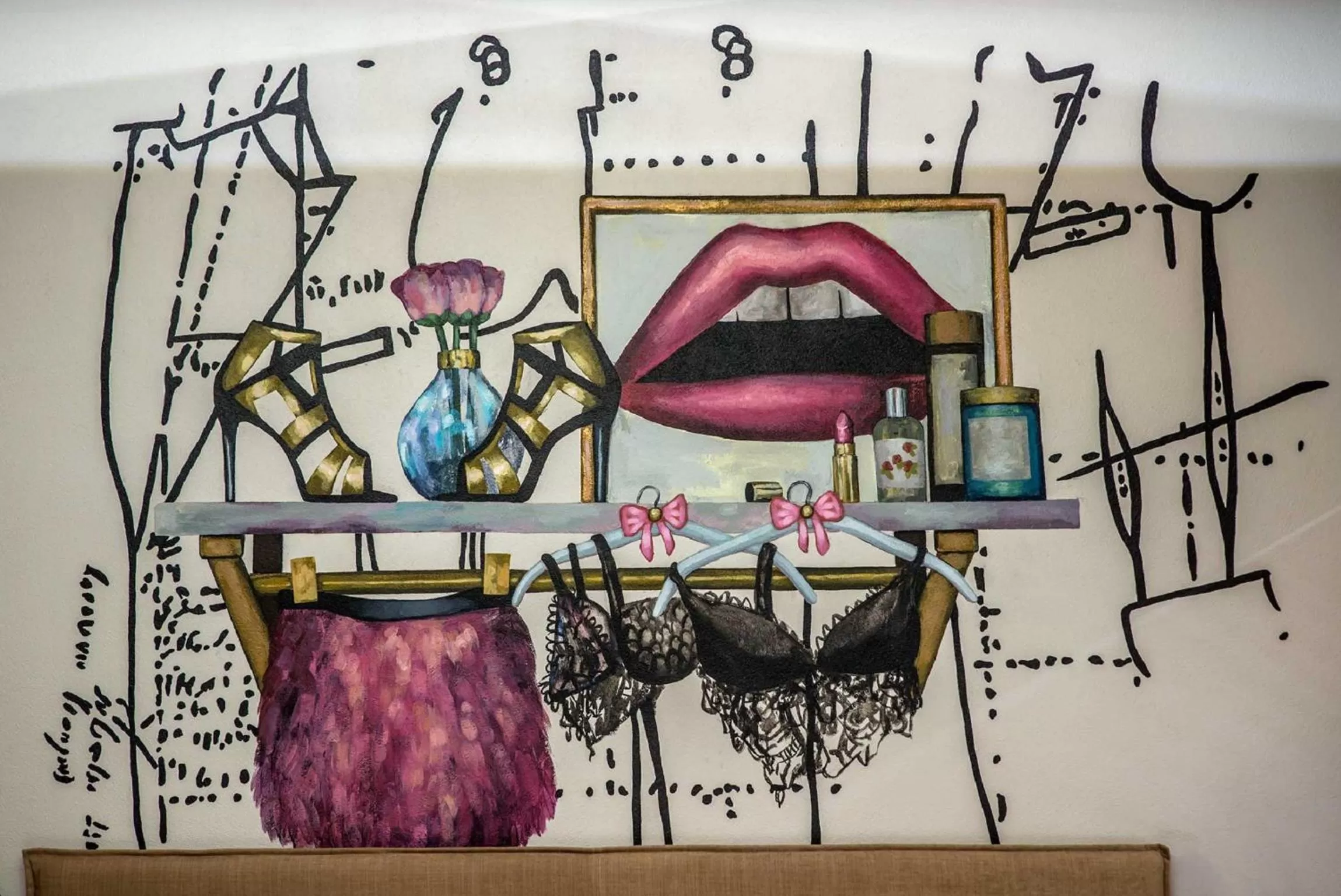 Decorative detail in Artagonist Art Hotel