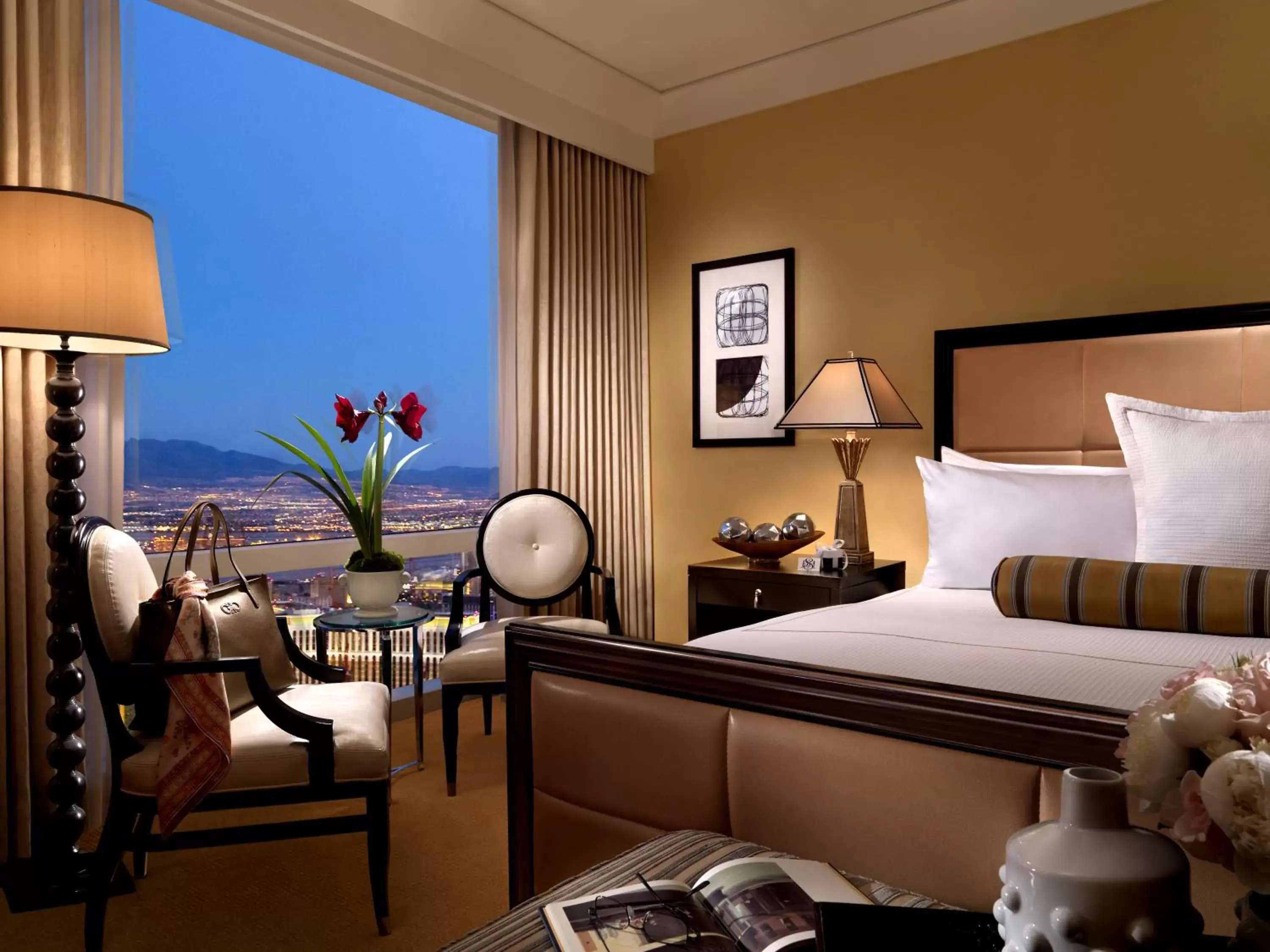 Bed, View in Trump International Hotel Las Vegas