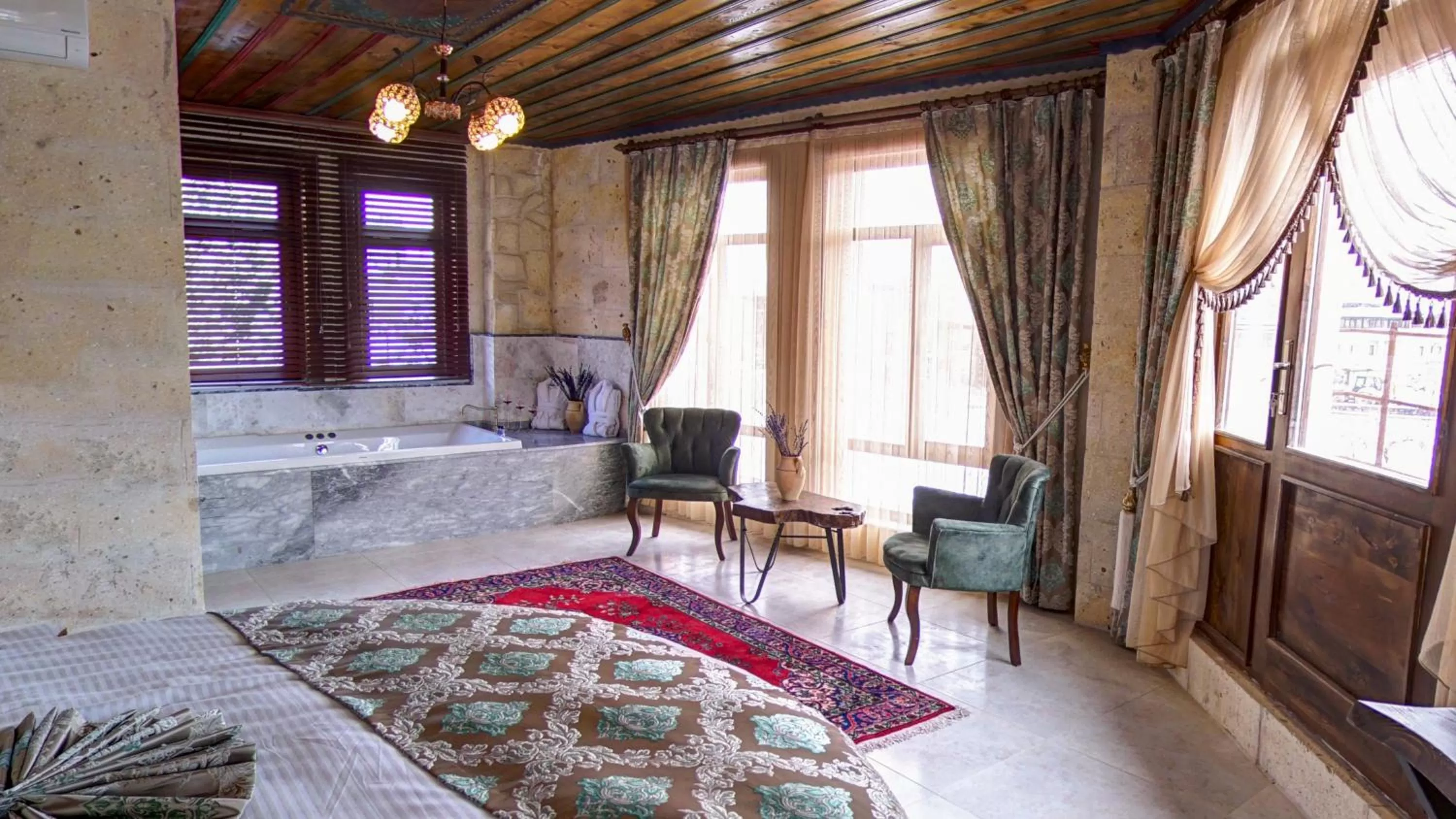 Seating area, Bed in Premium Cappadocia House