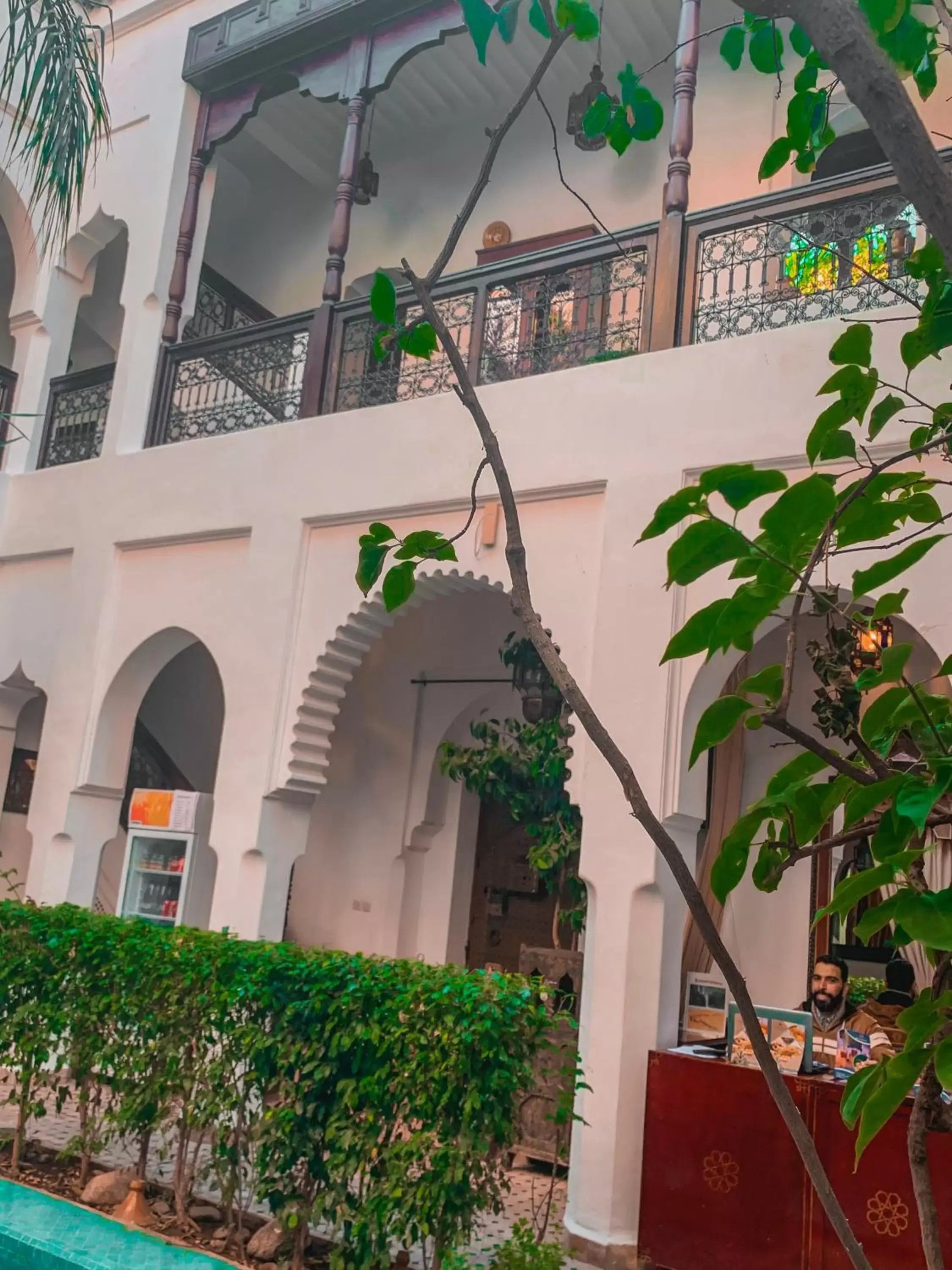 Patio, Property Building in Riad Ghali Hotel & SPA