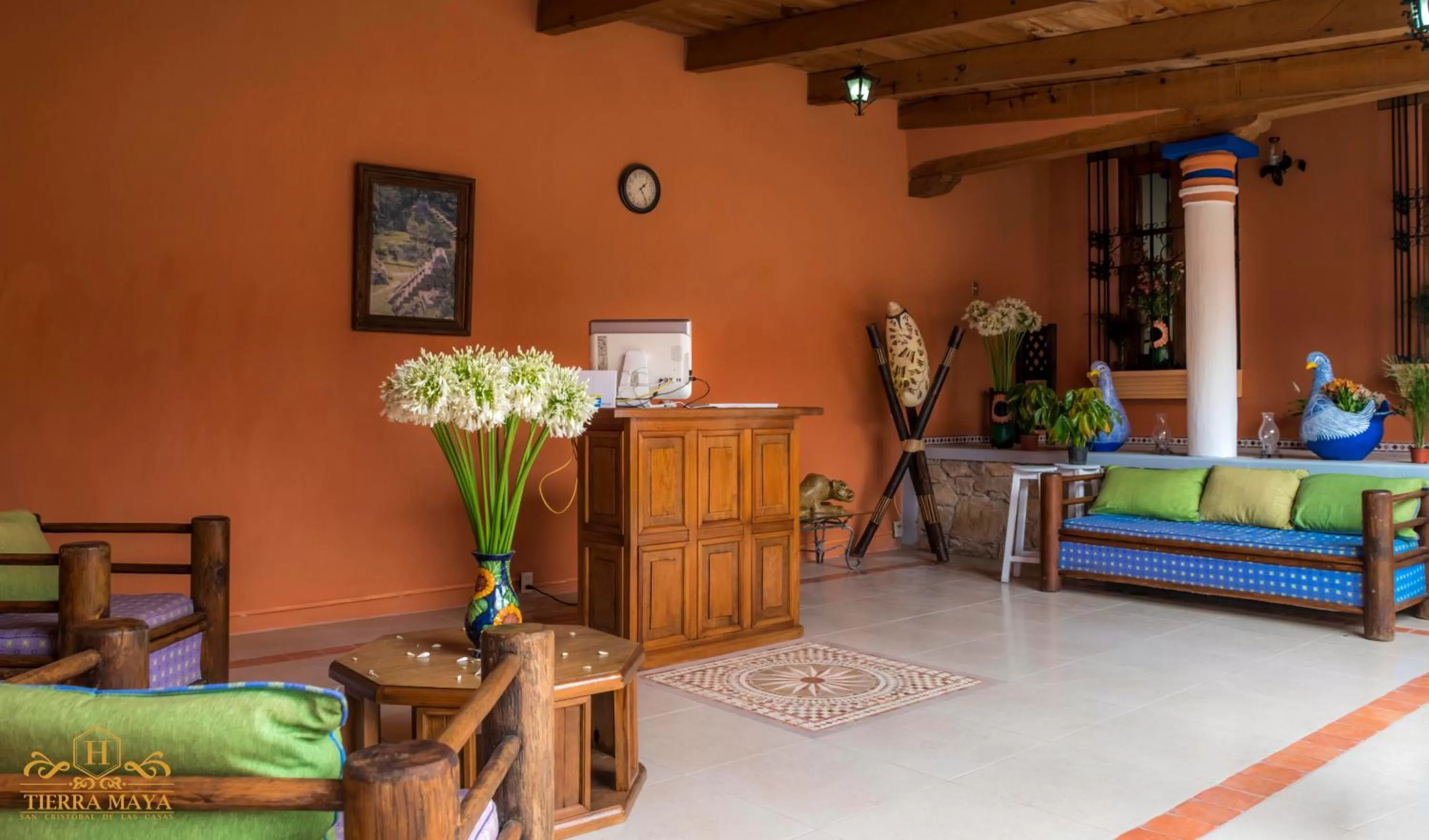 Bed in Hotel Tierra Maya