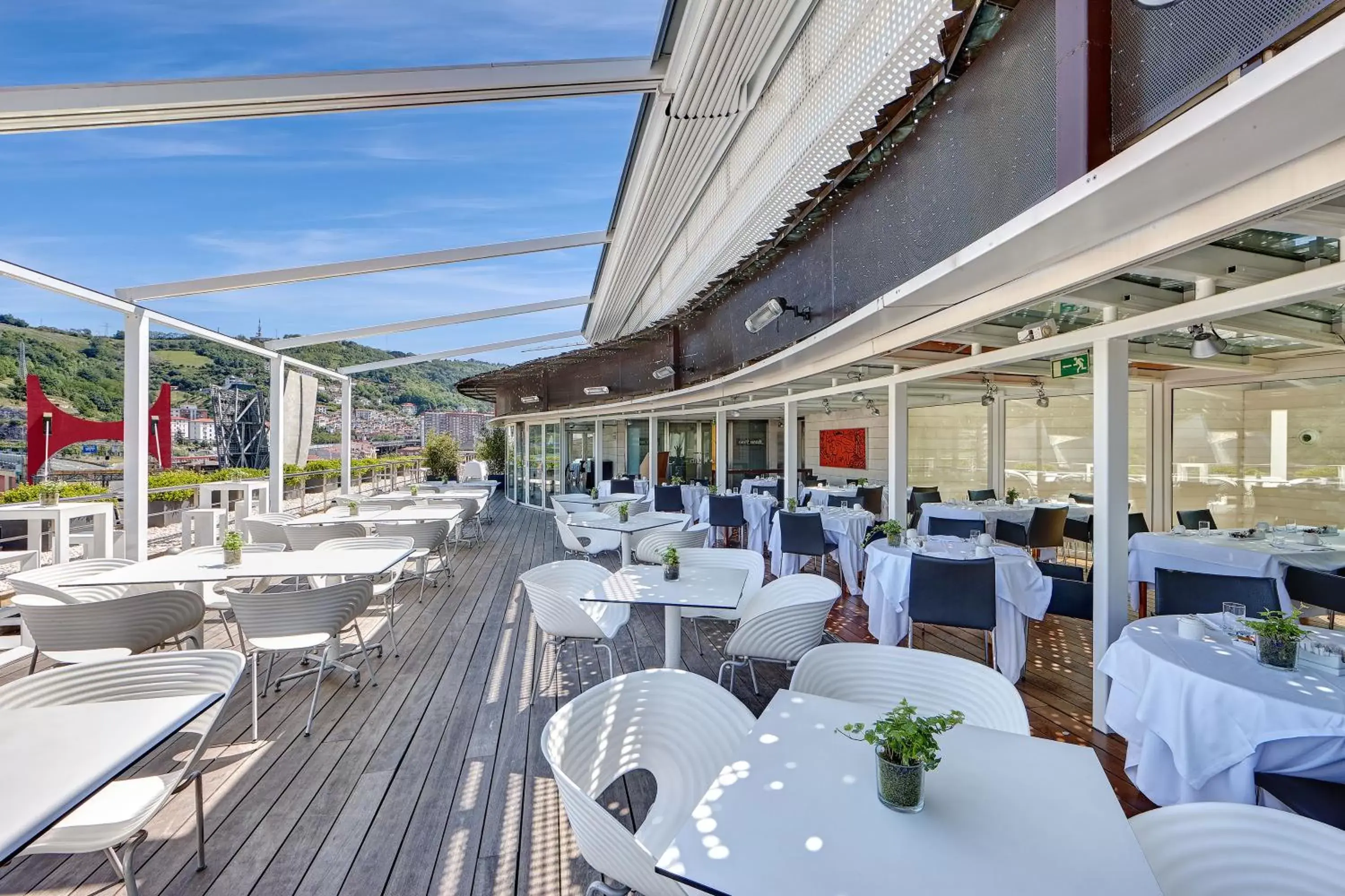 Balcony/Terrace, Restaurant/Places to Eat in Gran Hotel Domine Bilbao