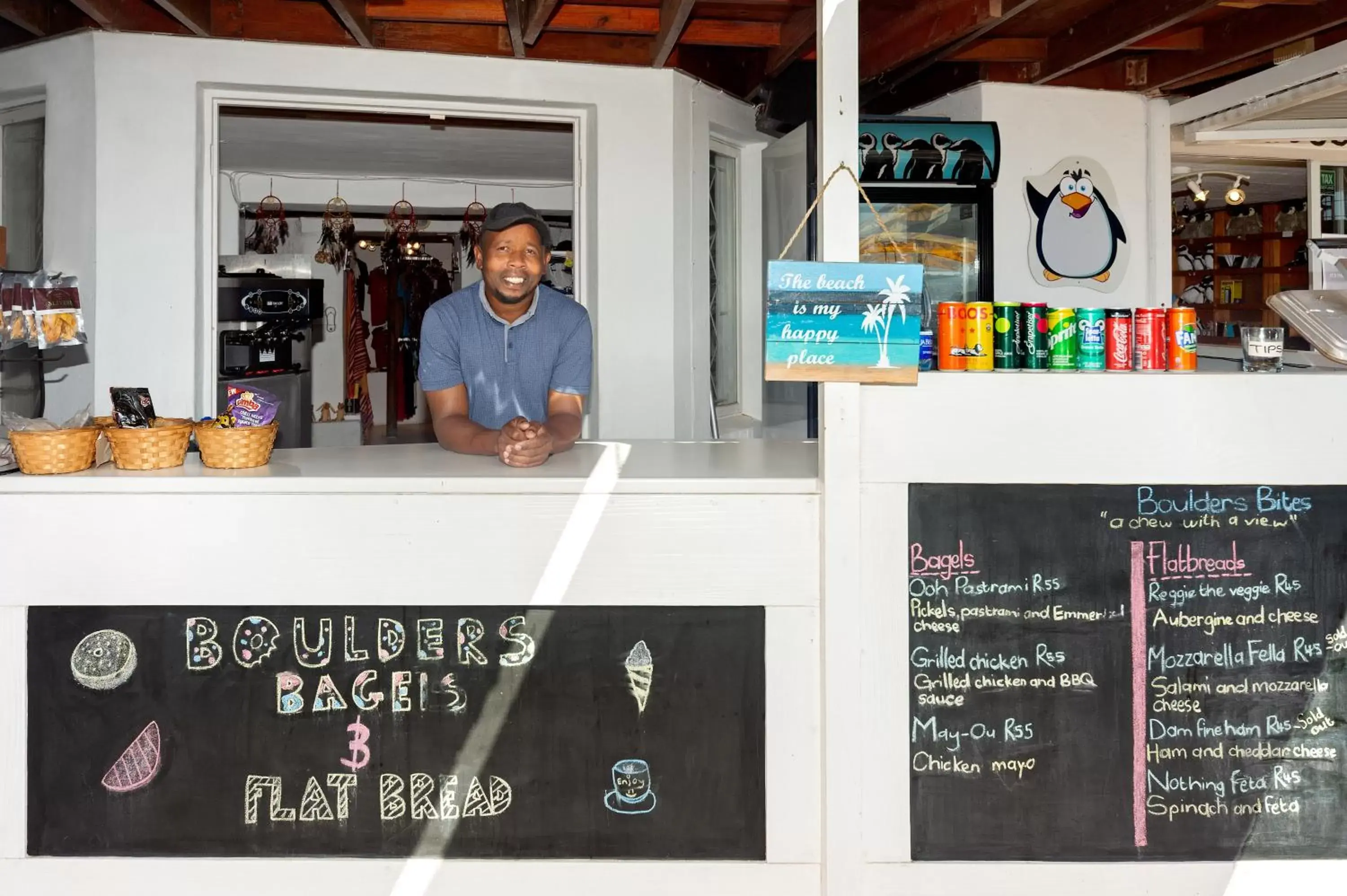 Staff in Boulders Beach Hotel, Cafe and Curio shop