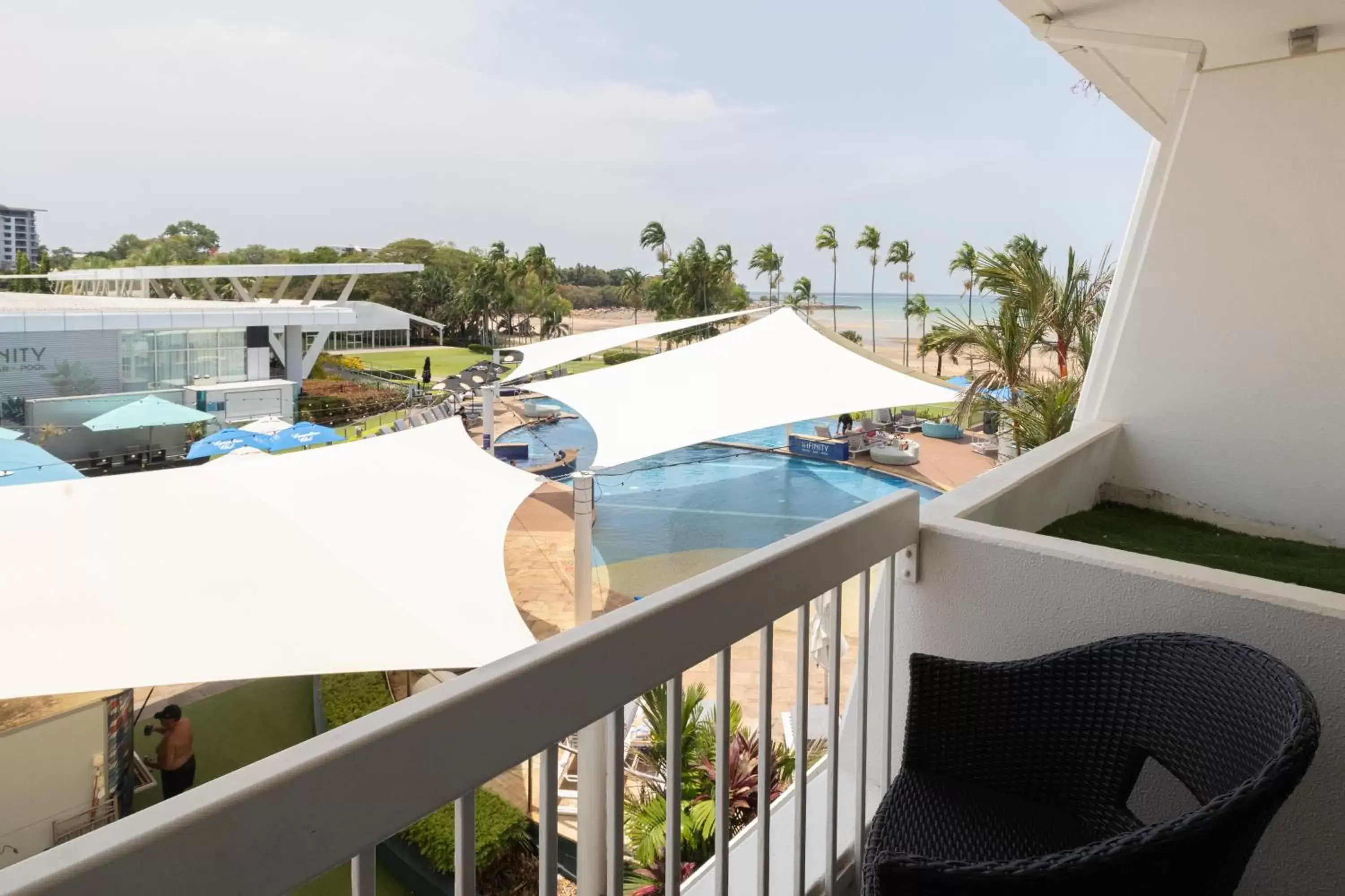 Balcony/Terrace, Pool View in Mindil Beach Casino Resort