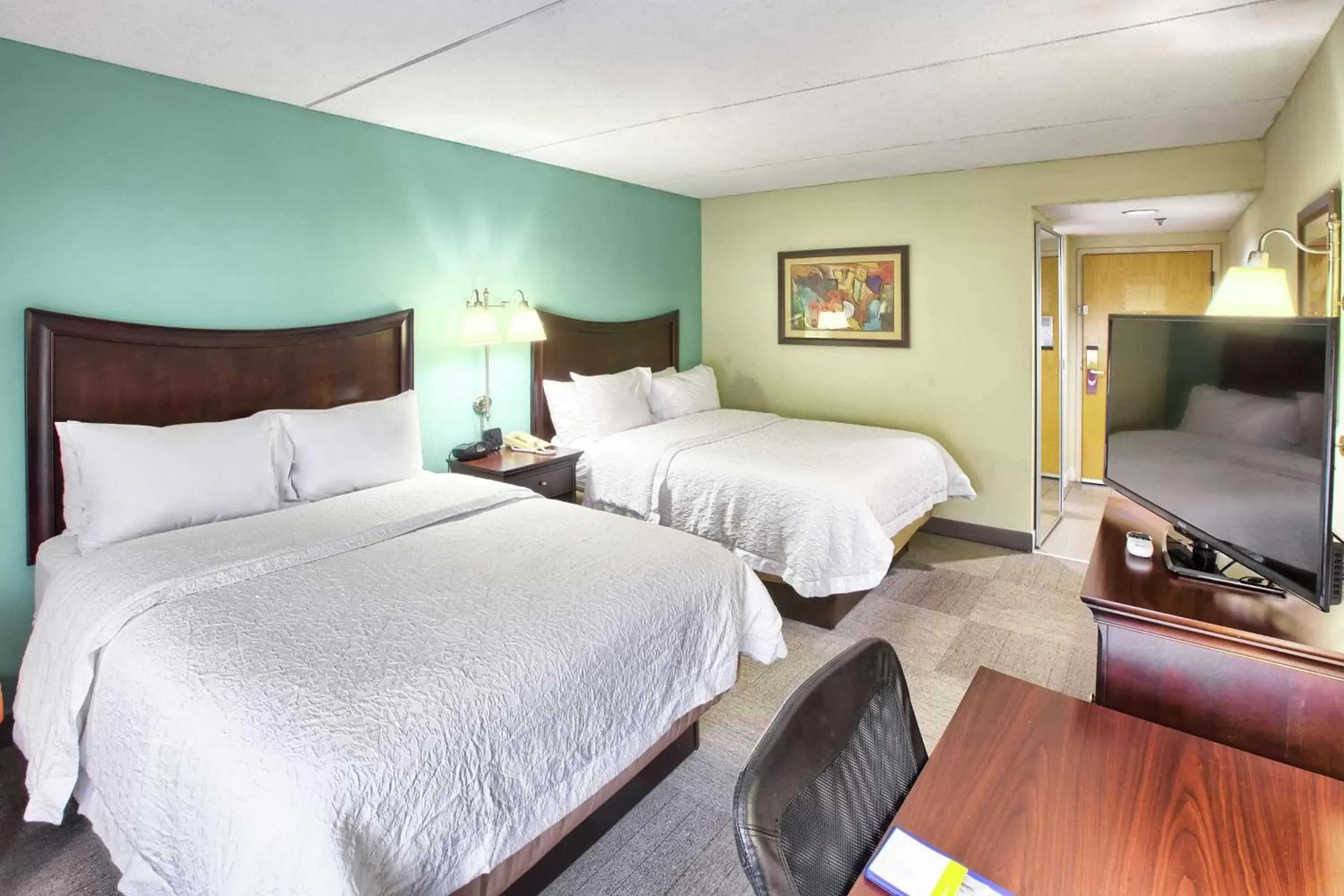 Queen Room with Two Queen Beds - Non-Smoking - Mobility/Hearing Accessible in Hampton Inn Raleigh/Garner Queen Room with Two Queen Beds - Non-Smoking - Mobility/Hearing Accessible in Hampton Inn Raleigh/Garner
