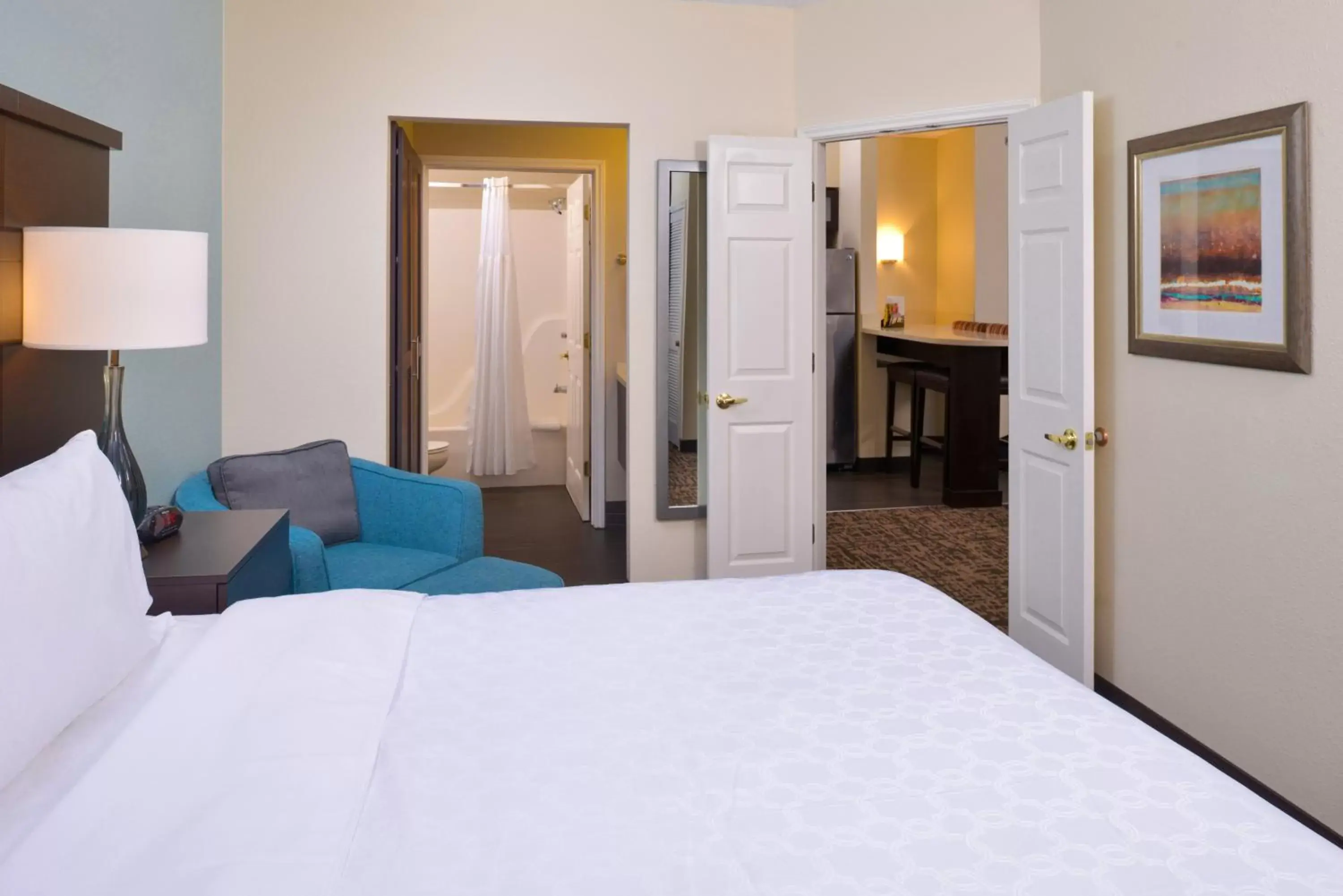 Bed in Staybridge Suites Indianapolis-Fishers, an IHG Hotel