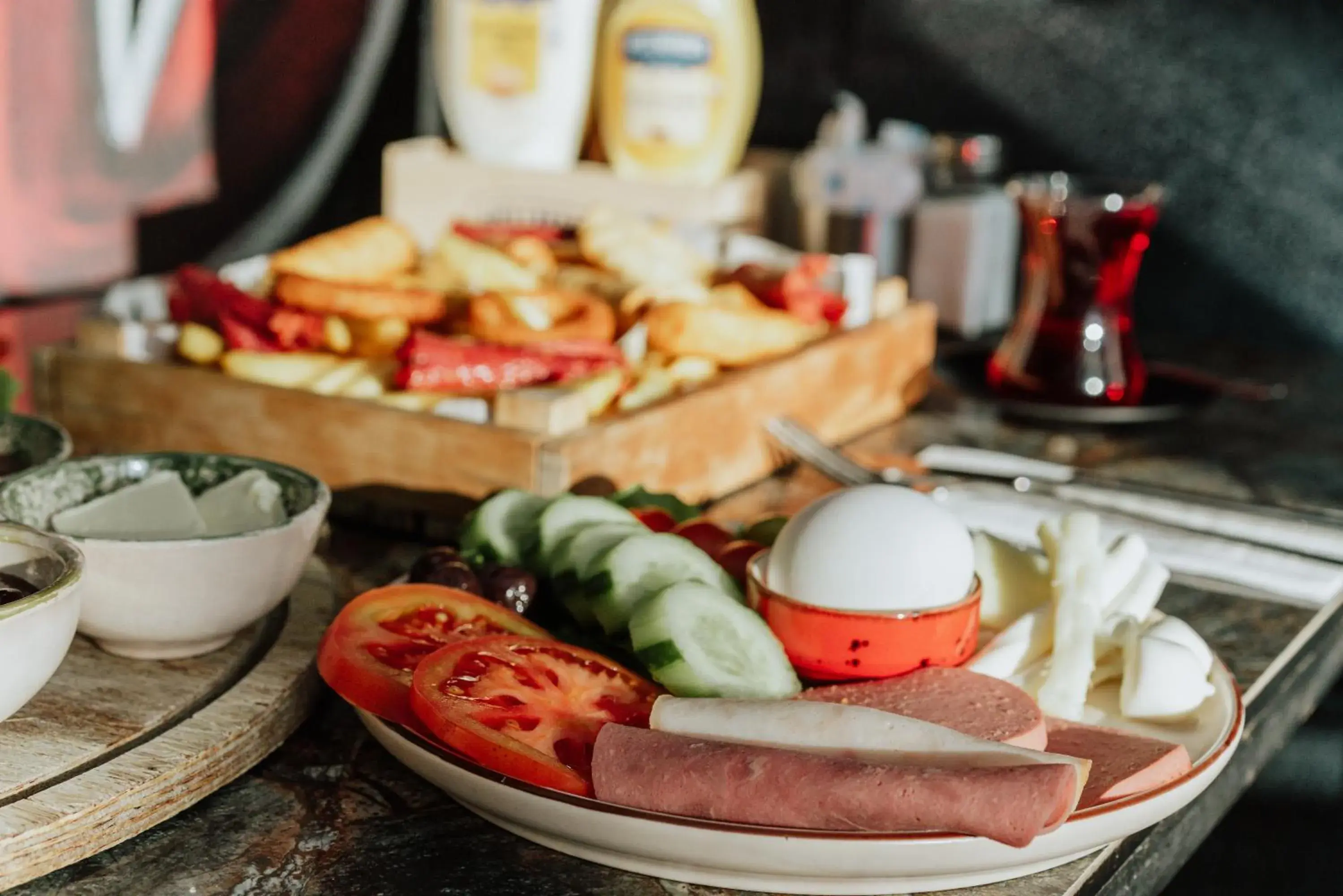 Buffet breakfast, Food in Hotel Concept Royal