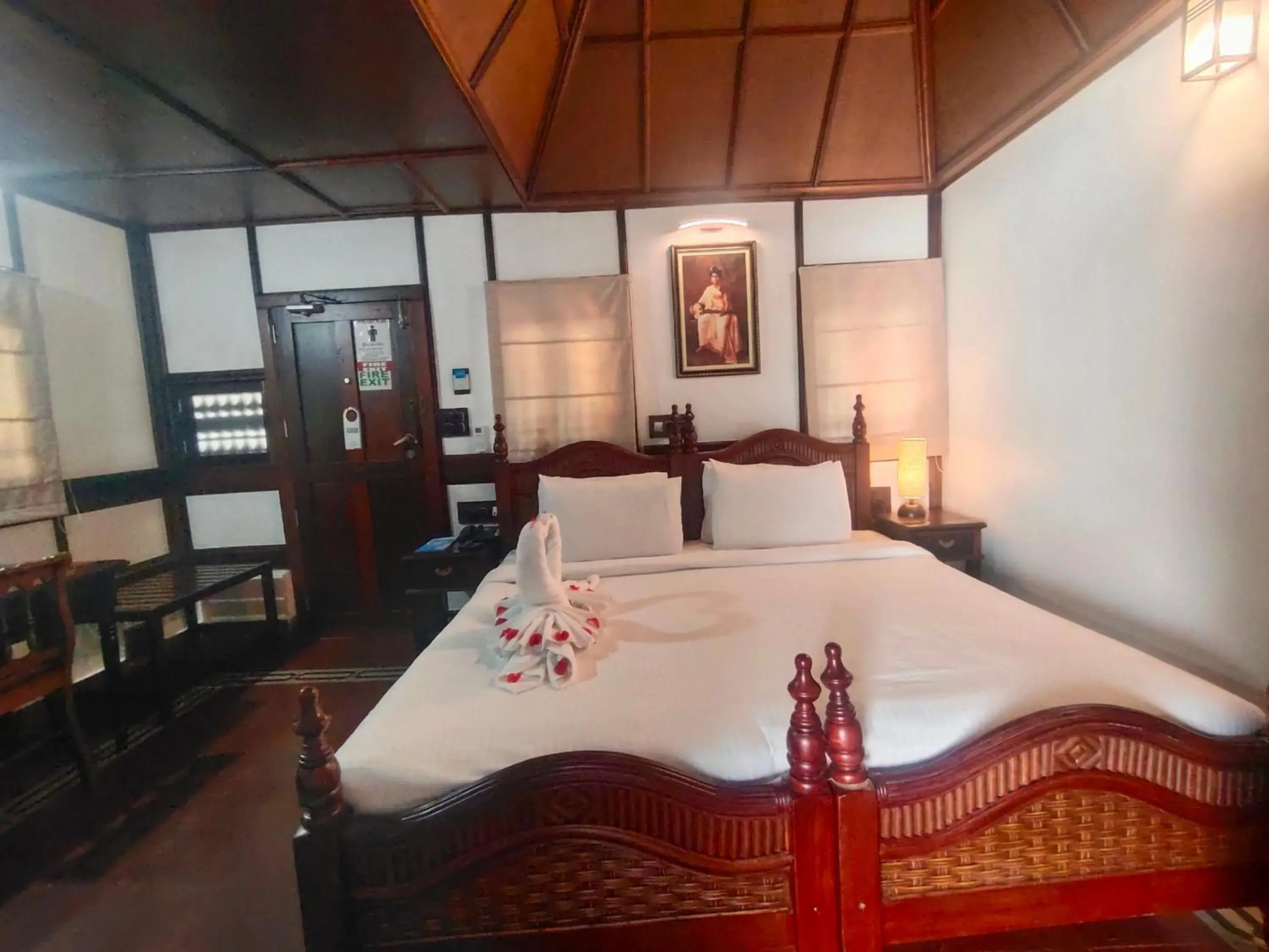 Bed in The Travancore Heritage Beach Resort