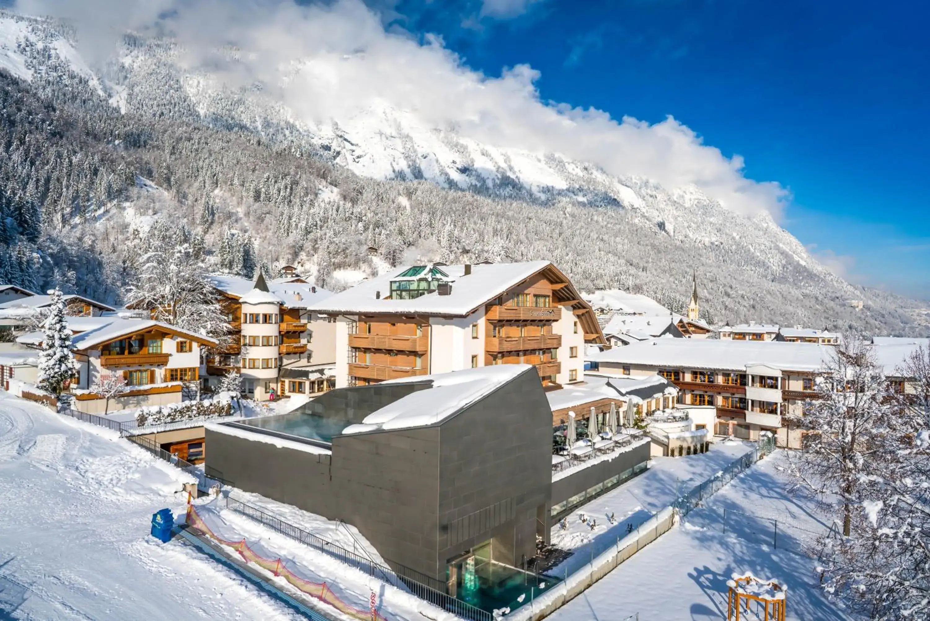 Bird's eye view, Winter in All In Resort Schwarzbrunn