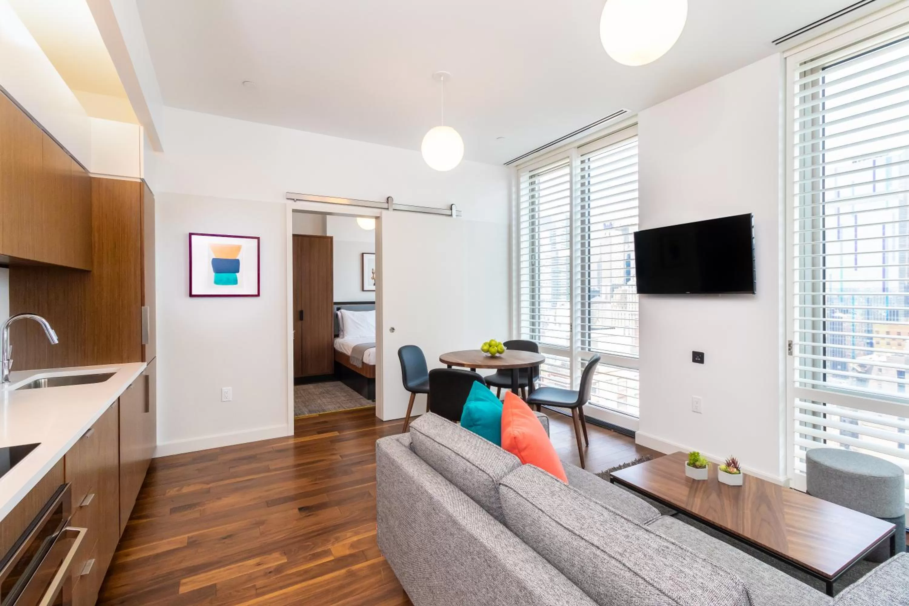 Living room, Seating Area in Pod Pads Times Square