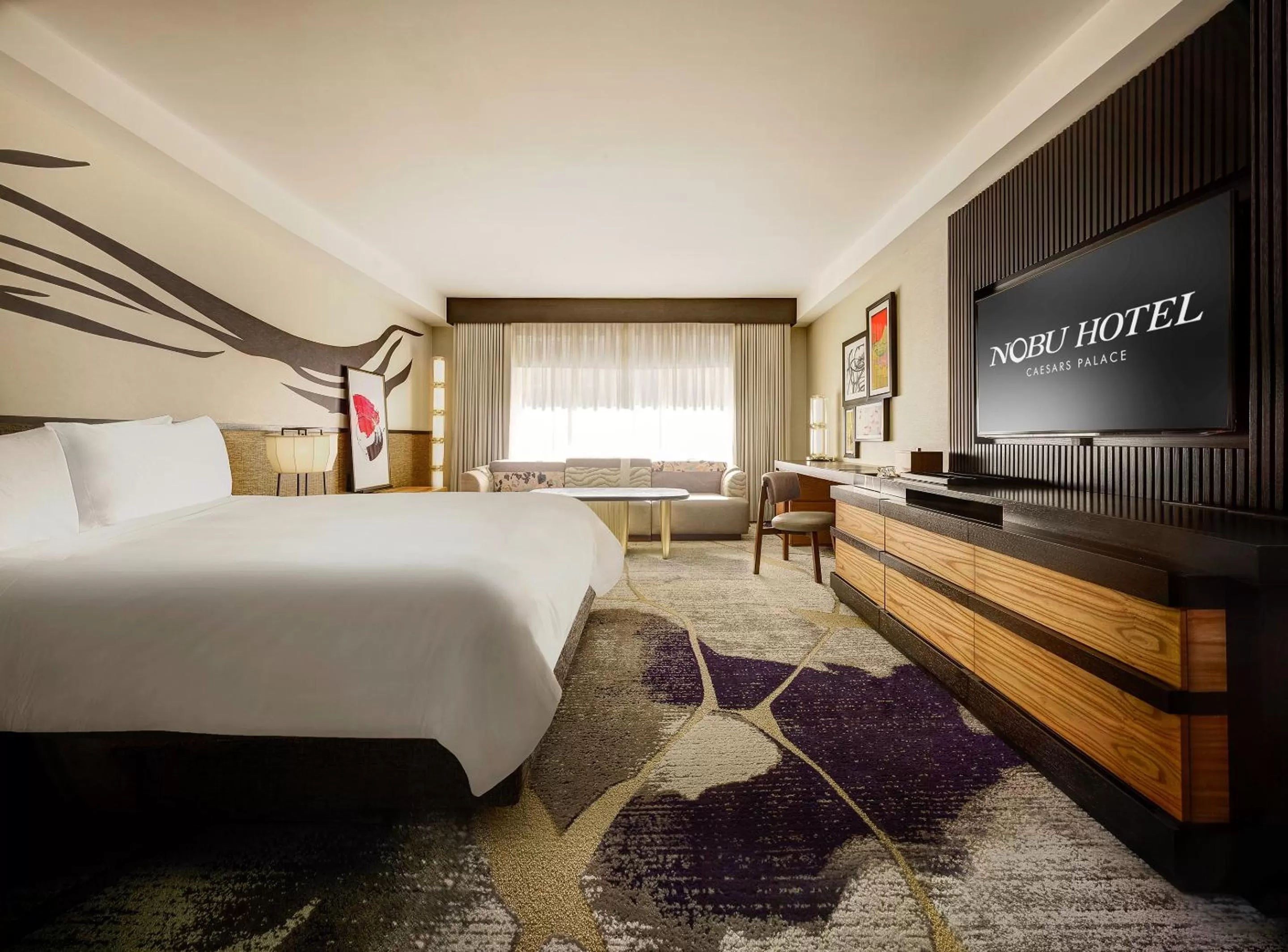 Bed in Nobu Las Vegas, A Caesars Destination