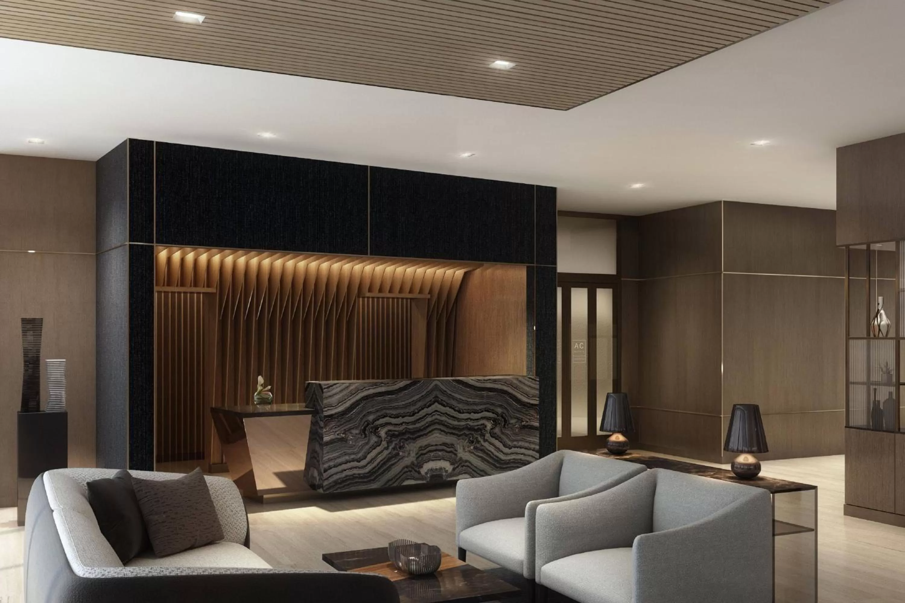 Lobby or reception in AC Hotel By Marriott Miami Brickell