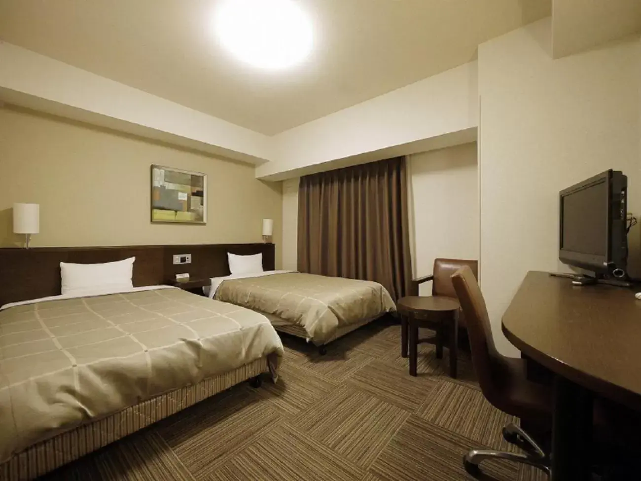 Bed in Hotel Route-Inn Mito Kencho-mae