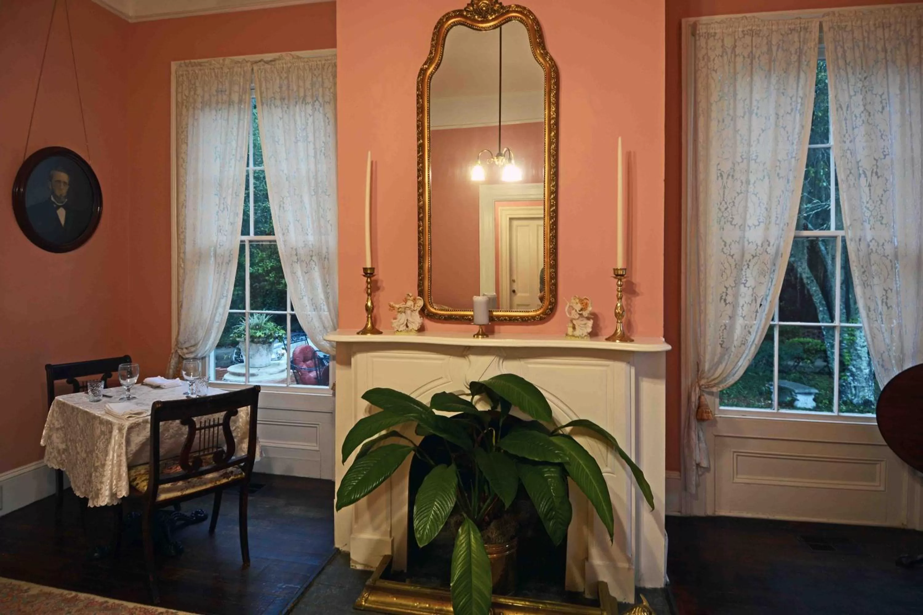 Seating area in 1872 Denham Inn