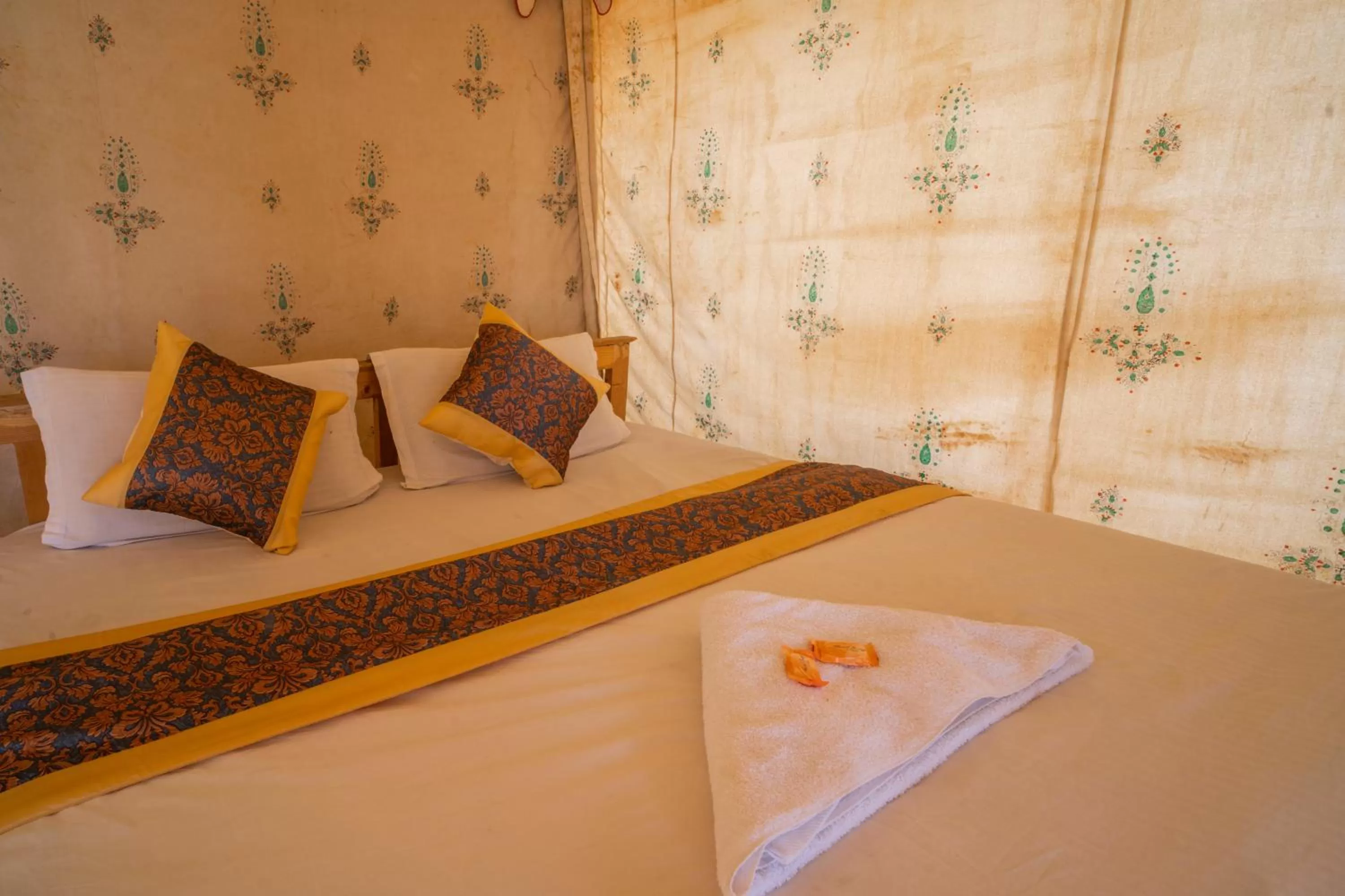 Bed in Bhati Desert Camp Sam