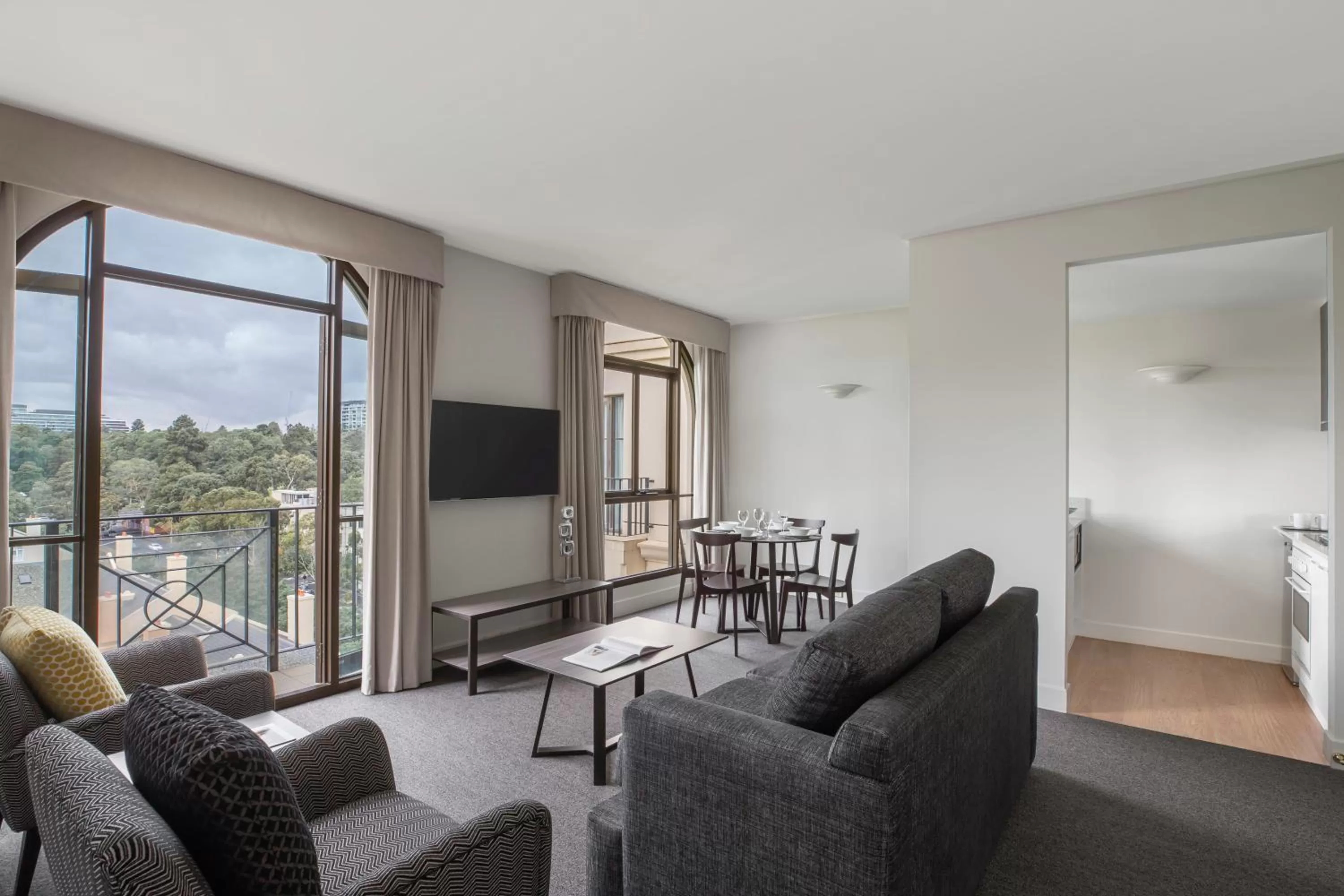 Living room in Mantra on Jolimont Melbourne