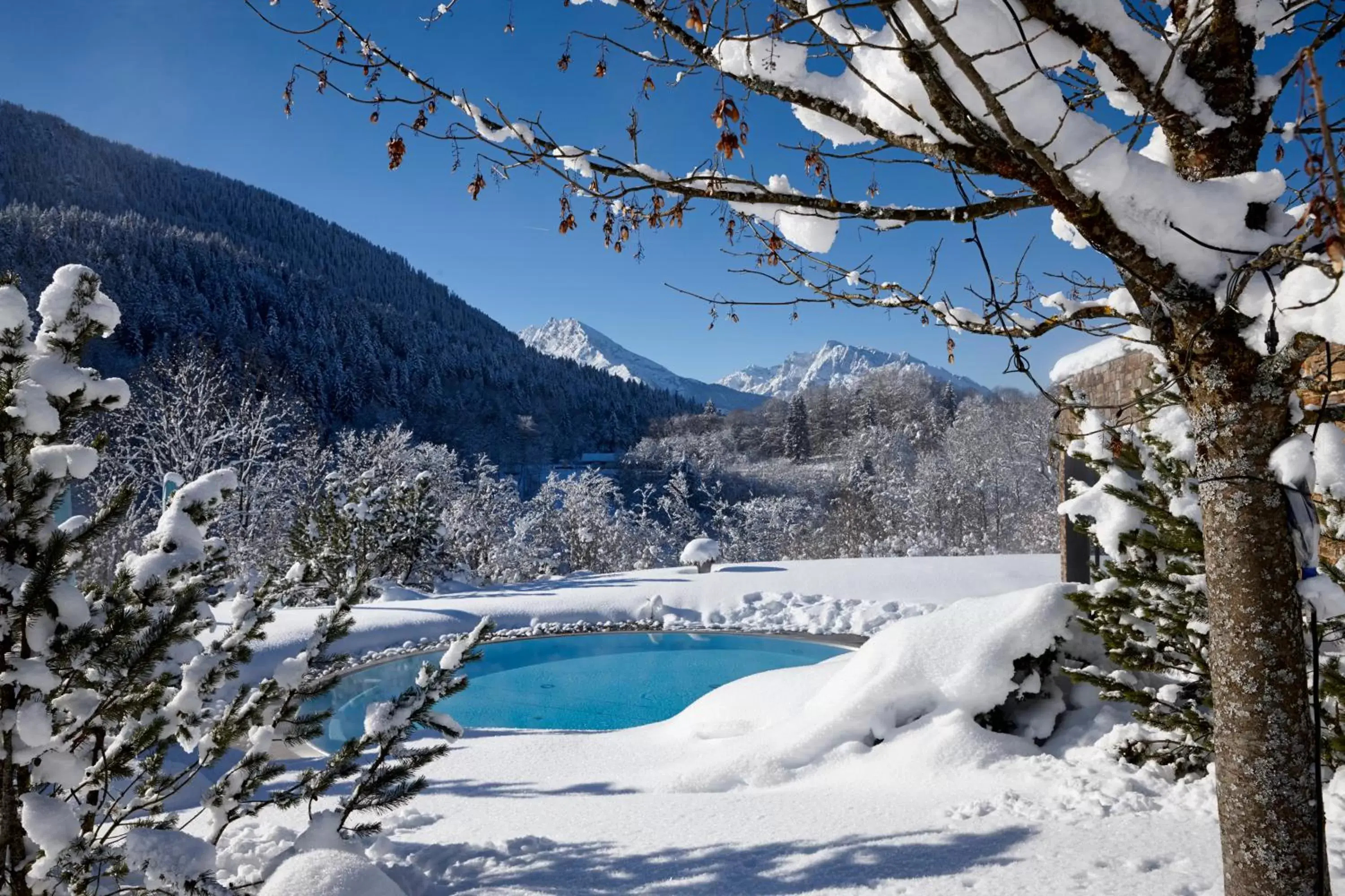 Mountain view, Winter in Kempinski Hotel Berchtesgaden