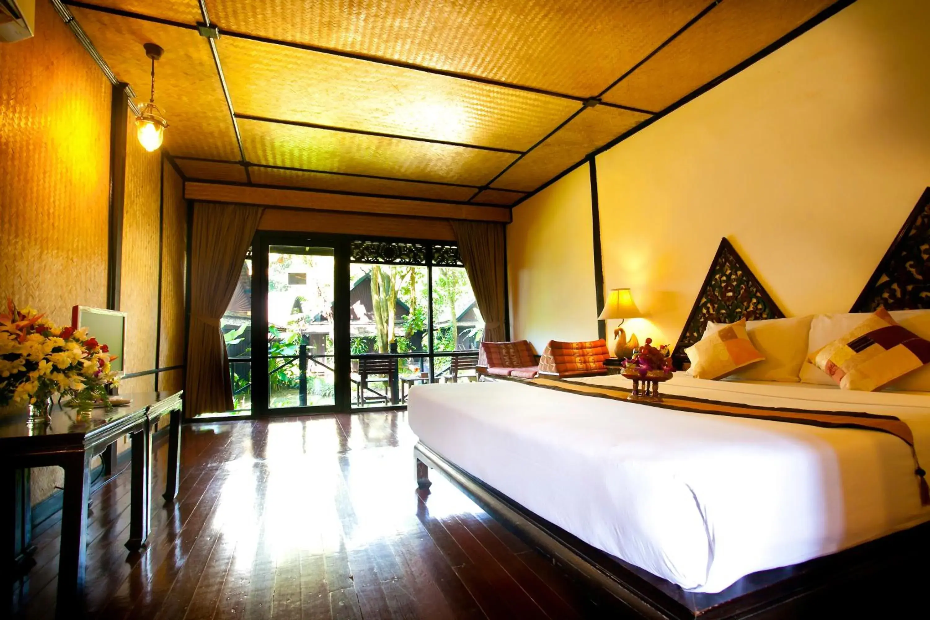 Decorative detail, Bed in Lampang River Lodge (SHA Certified)