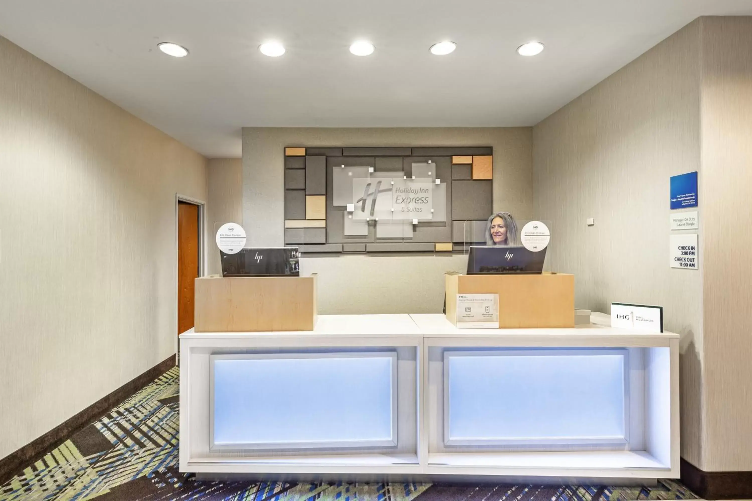 Lobby or reception, Floor Plan in Holiday Inn Express Hotel & Suites Lafayette South, an IHG Hotel