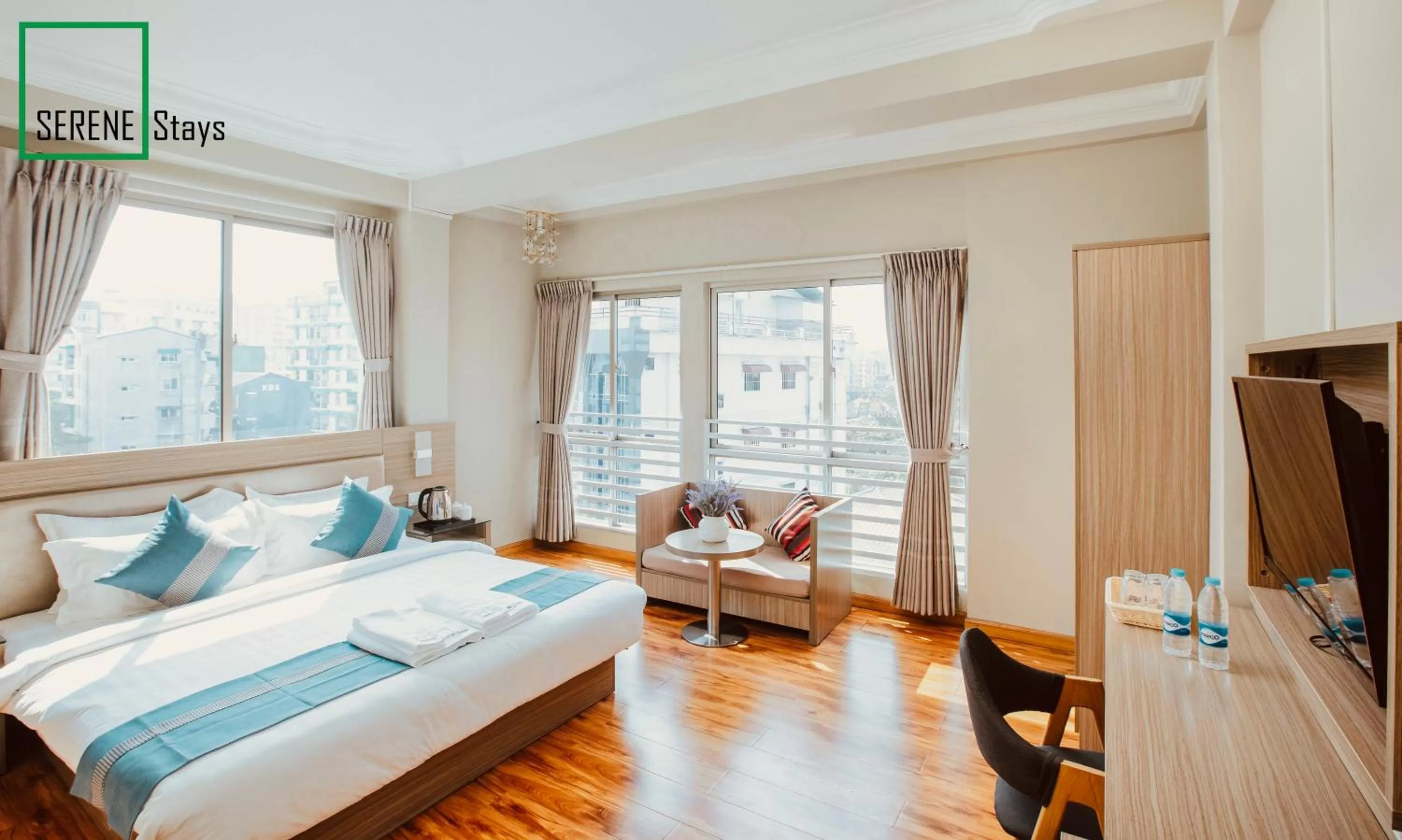 Photo of the whole room, Bed in SERENE Stays Hotel