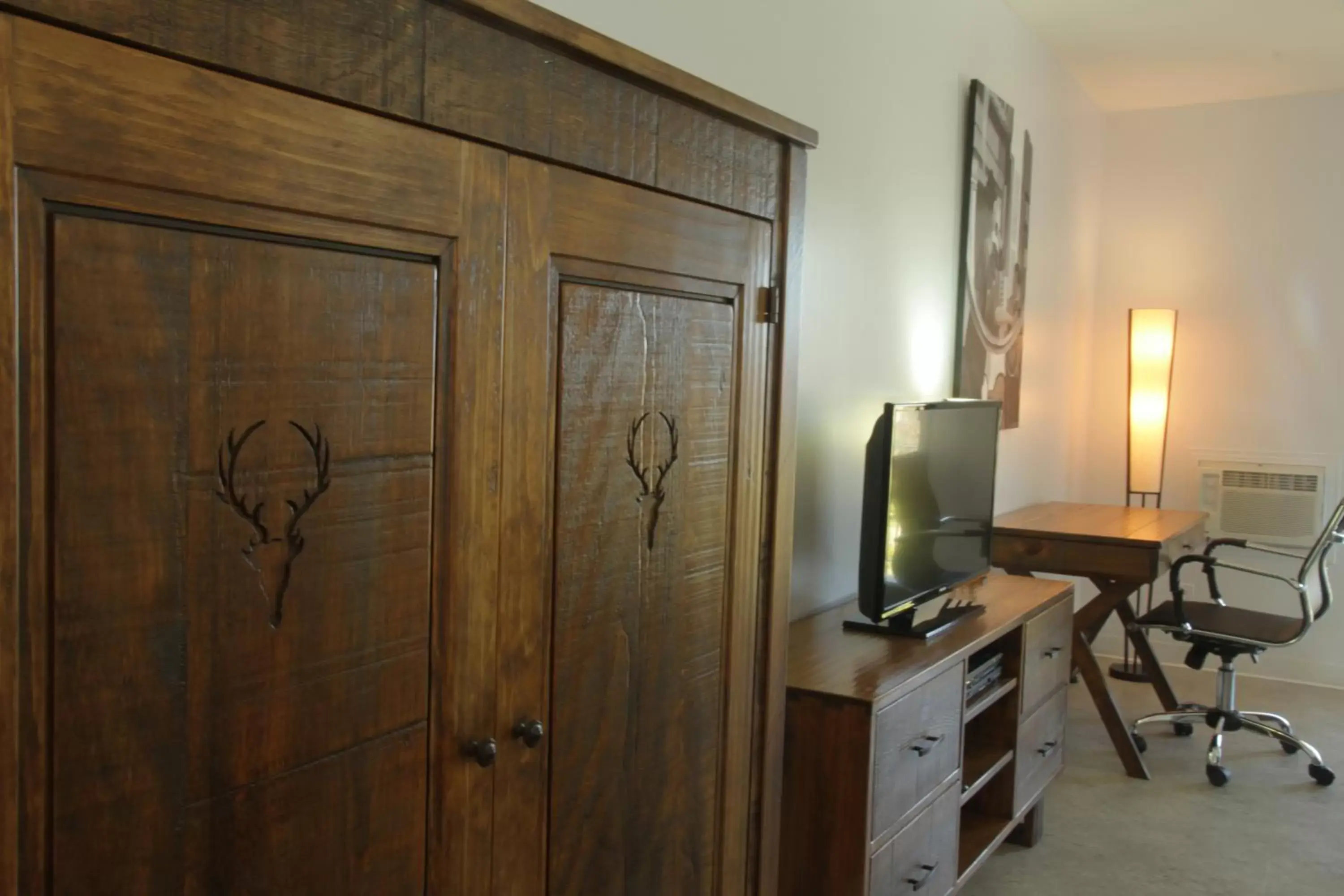 Decorative detail, TV/Entertainment Center in Motel Le Martinet