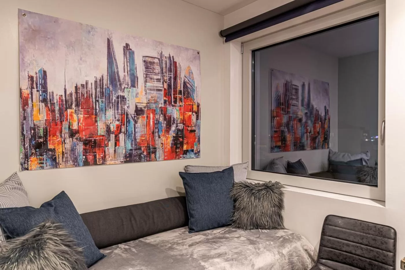 Seating area in AthinA STREETAPARTMENTS