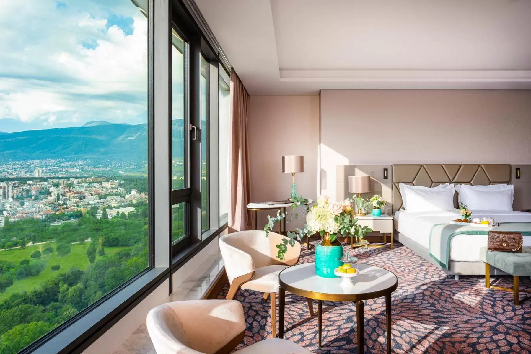 Mountain view in Grand Hotel Millennium Sofia - The Most Spacious Rooms in Sofia, Secured Paid Underground Parking