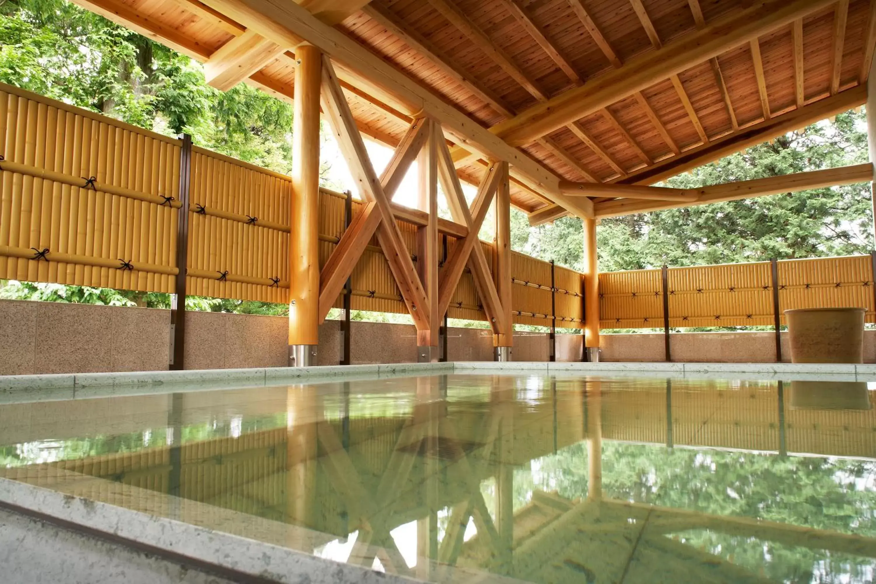 Hot Spring Bath, Swimming Pool in Mars Garden Wood Gotenba