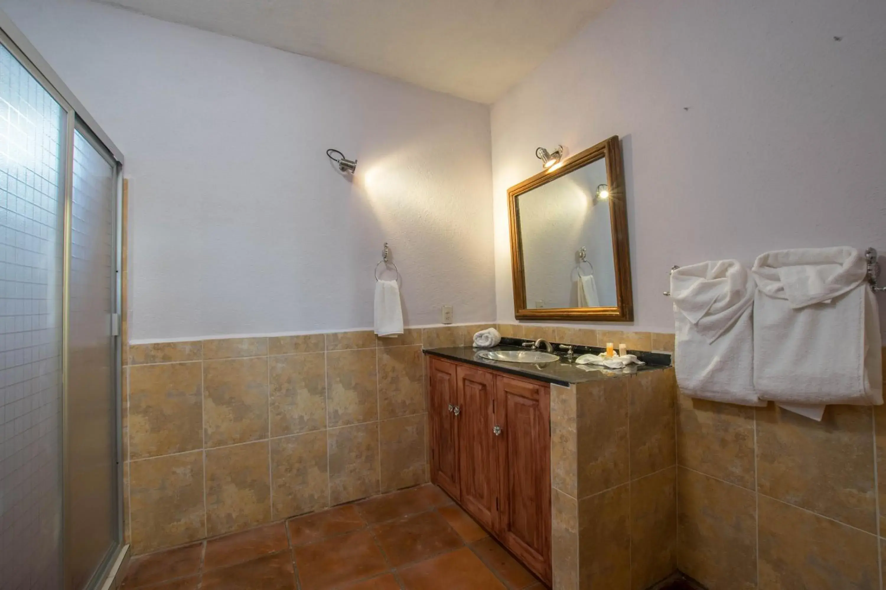 Bathroom, Kitchen/Kitchenette in Hotel Casa Santamar