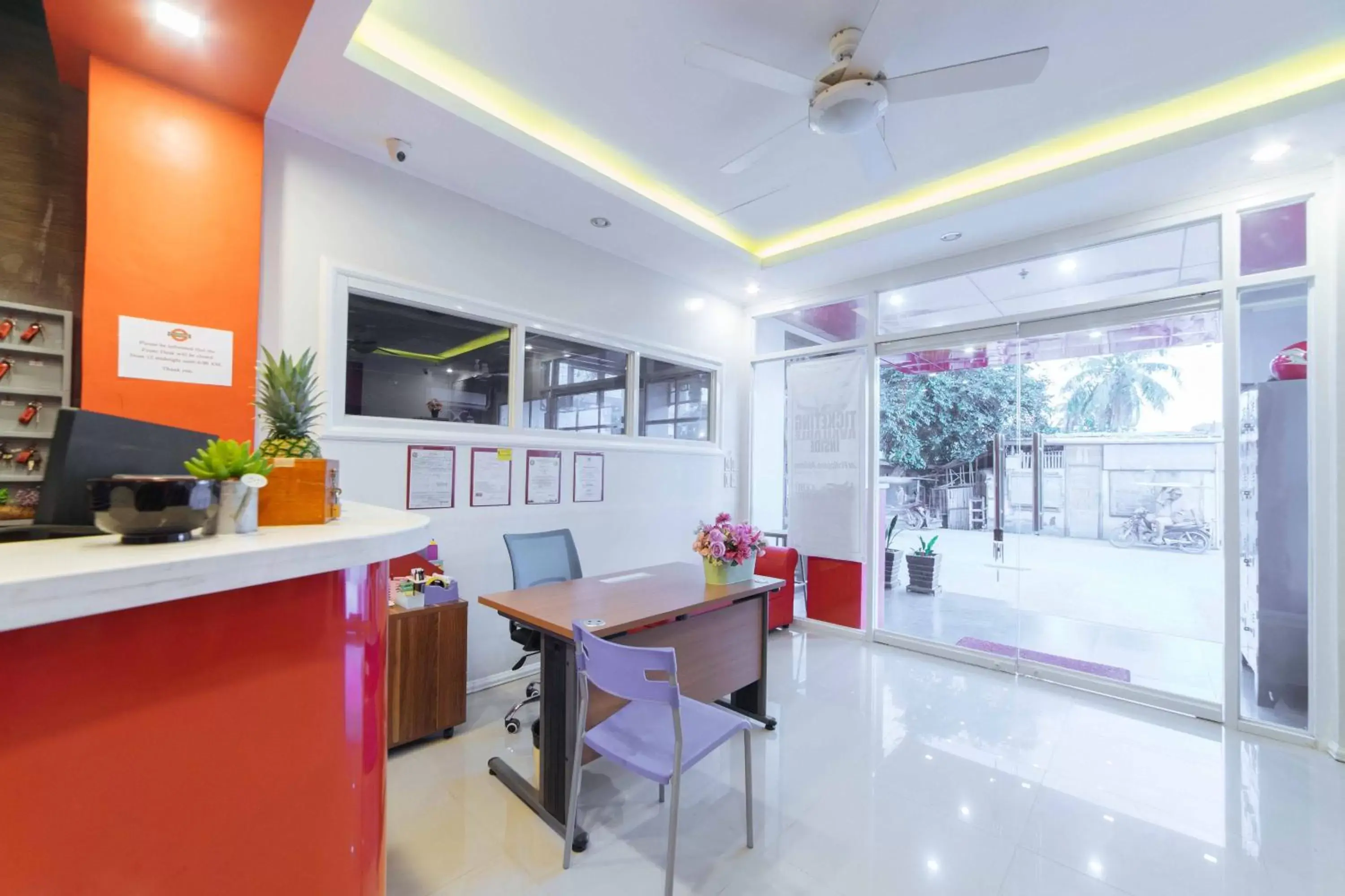 Lobby or reception, Lobby/Reception in RedDoorz Plus near SM Lanang Davao - Vaccinated Staff