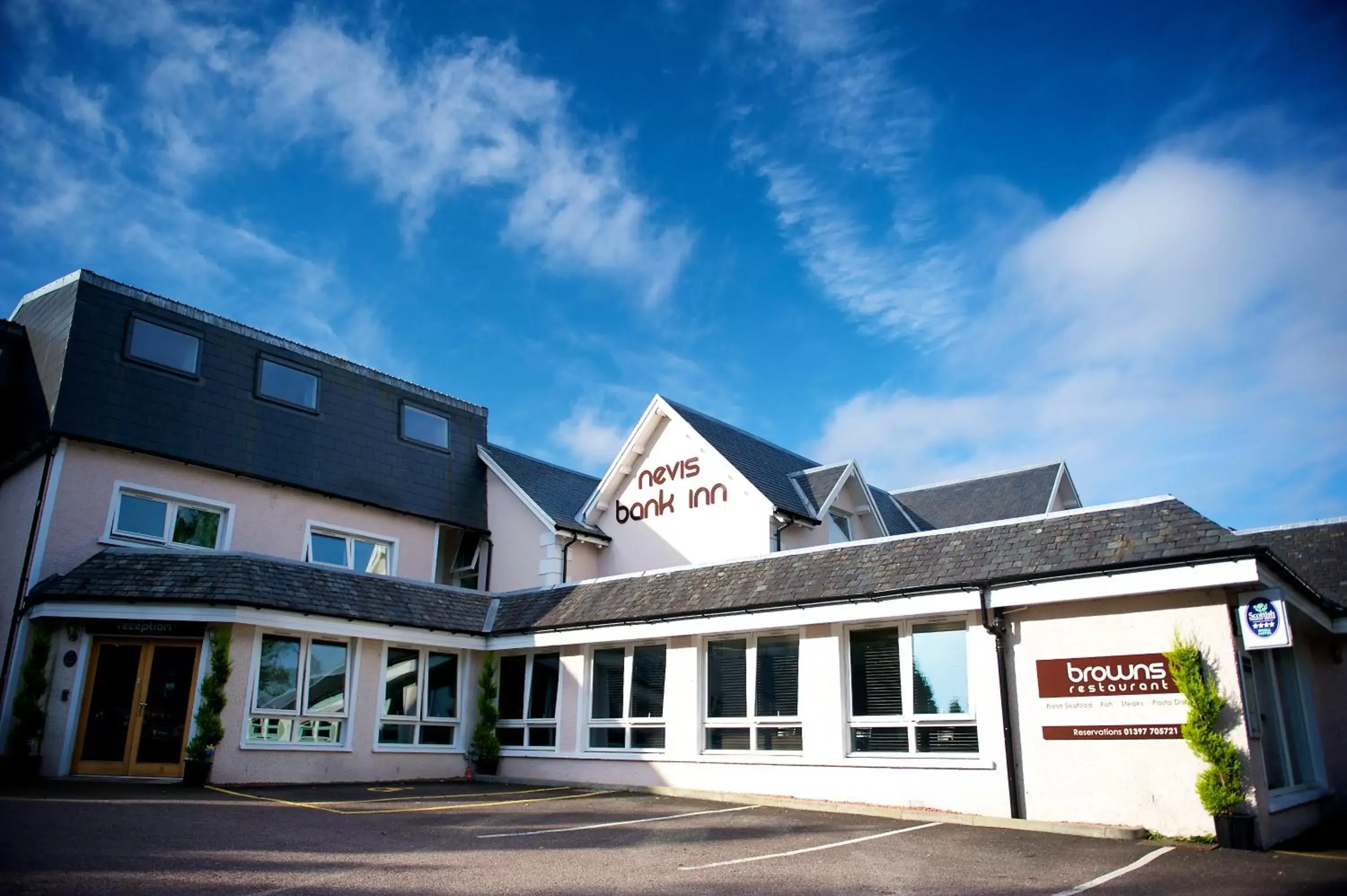 Facade/entrance, Property Building in Nevis Bank Inn