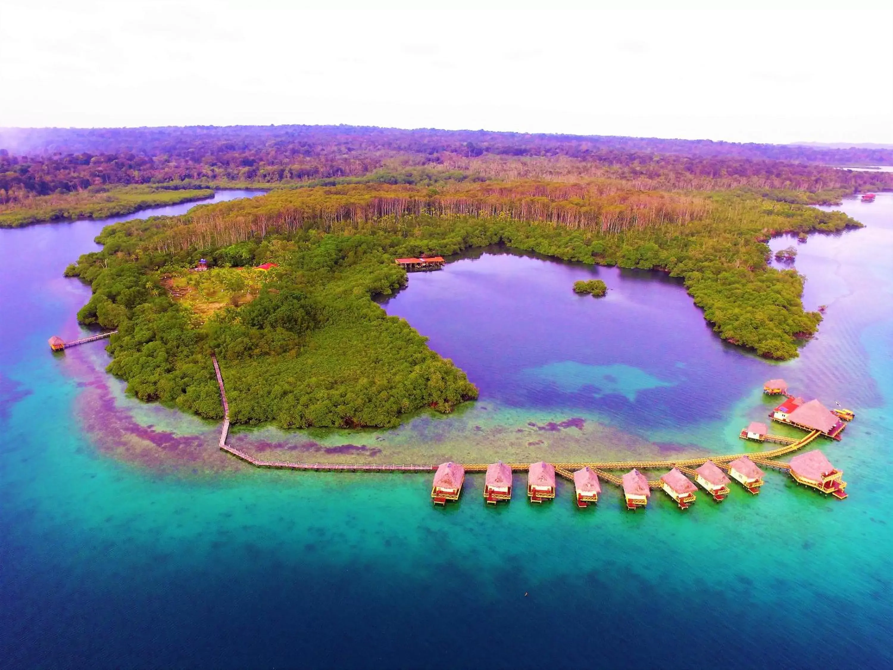 Bird's eye view in Punta Caracol Acqua Lodge Bird's eye view in Punta Caracol Acqua Lodge