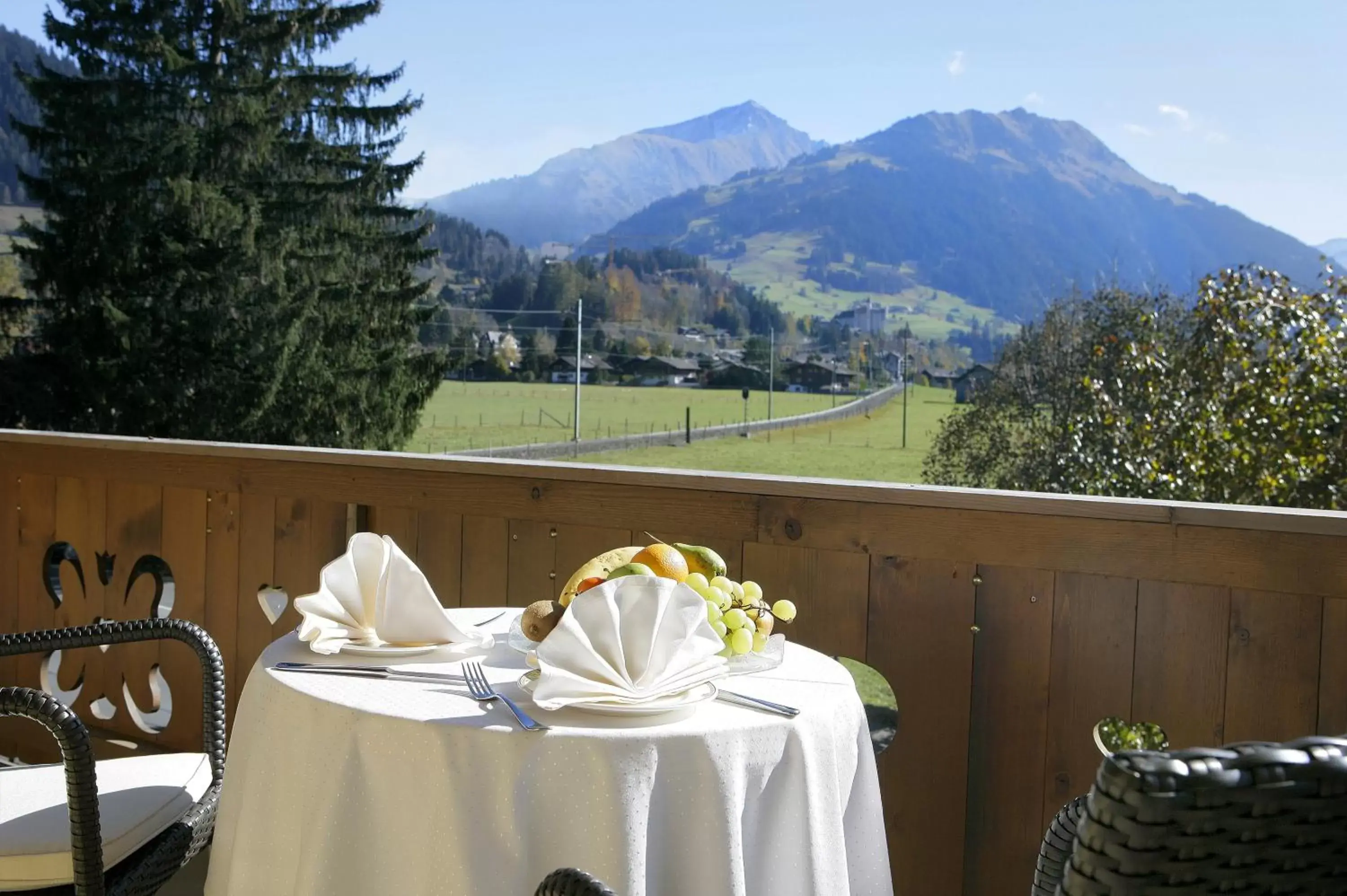Balcony/Terrace, Mountain View in Hotel Bellerive Gstaad
