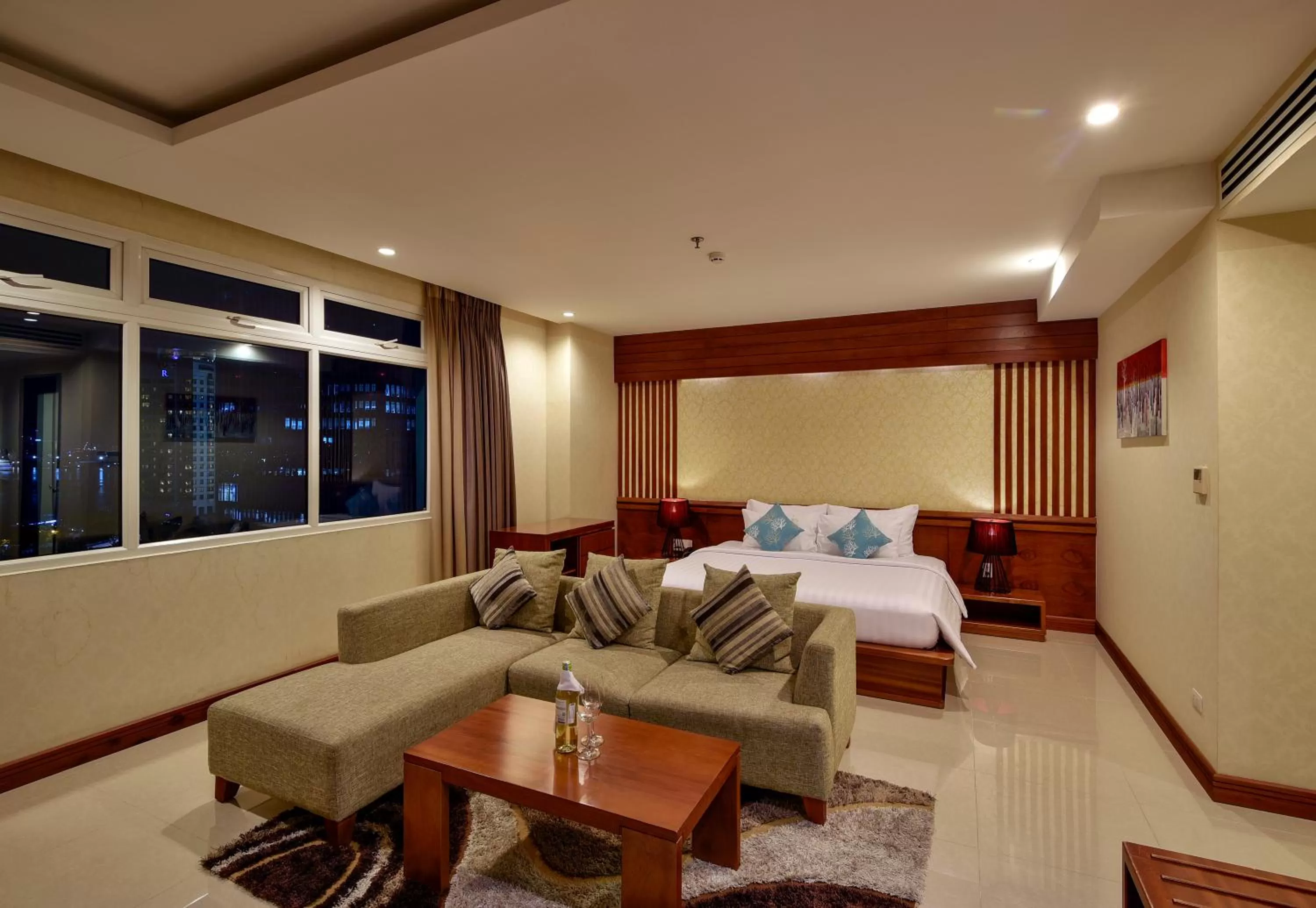 Night, Bed in Aquari Hotel