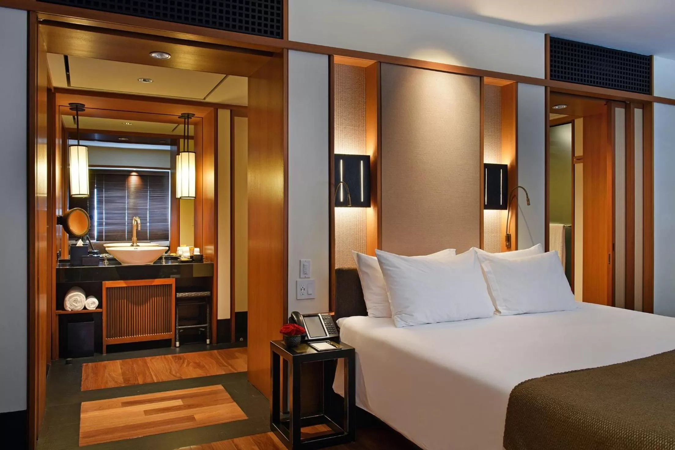 Bathroom, Bed in The Setai, Miami Beach