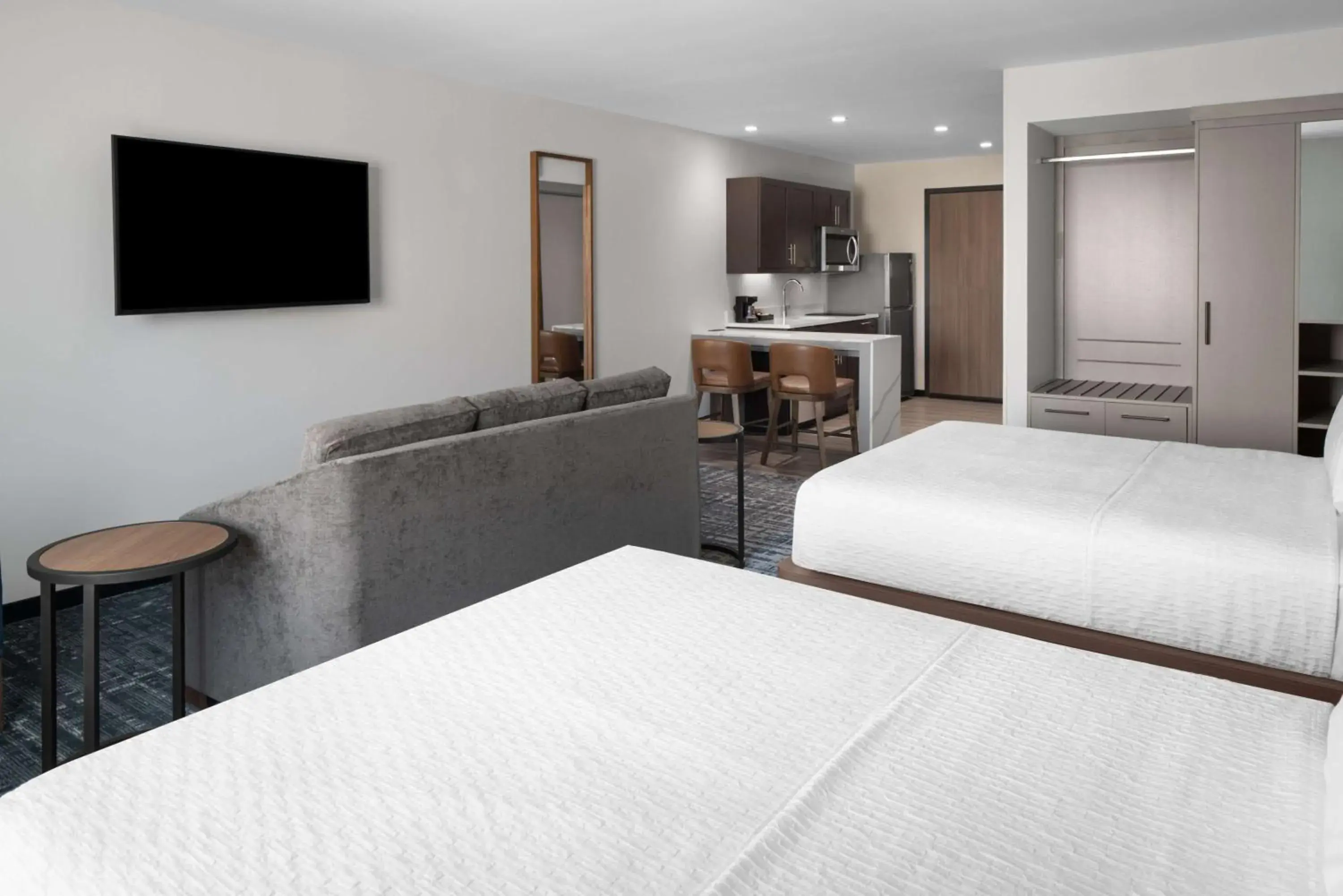 Living room, Bed in Homewood Suites By Hilton Charlotte Uptown First Ward