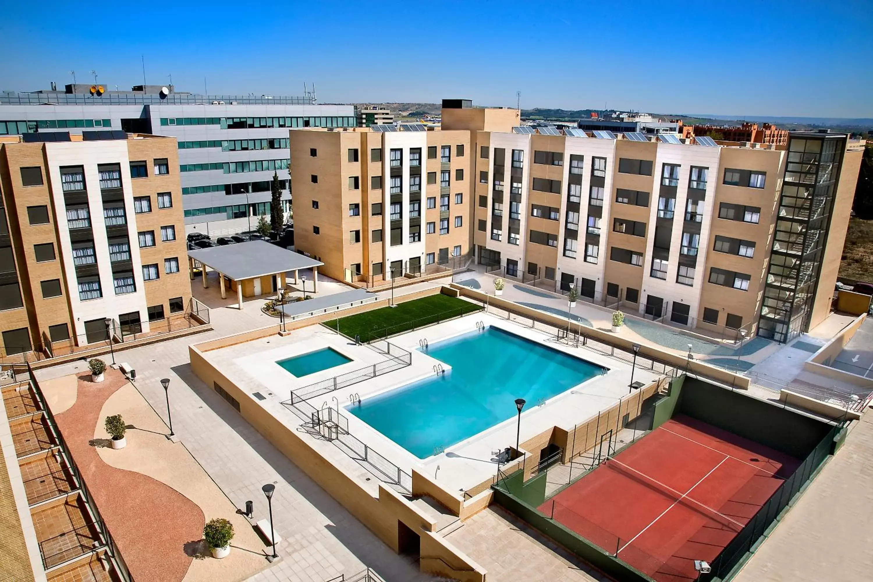 Facade/entrance, Pool View in Compostela Suites